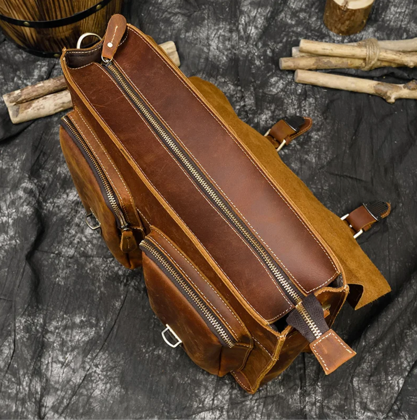 Men Leather Office Bag Brown Briefcase Laptop Messenger