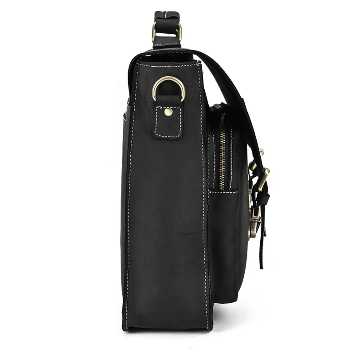 Men Leather Office Bag Brown Briefcase Laptop