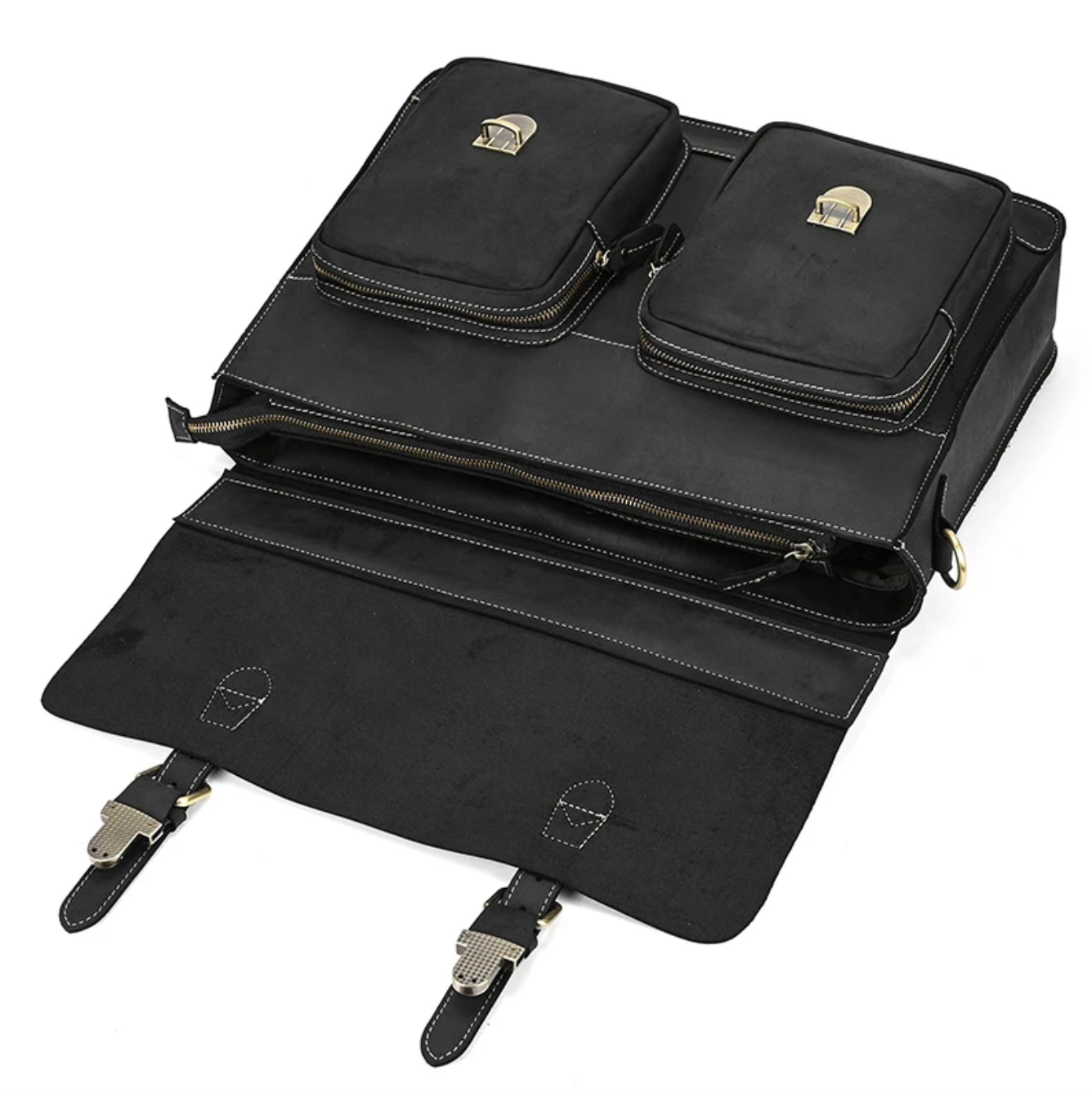 Men Leather Office Bag Brown Briefcase Laptop