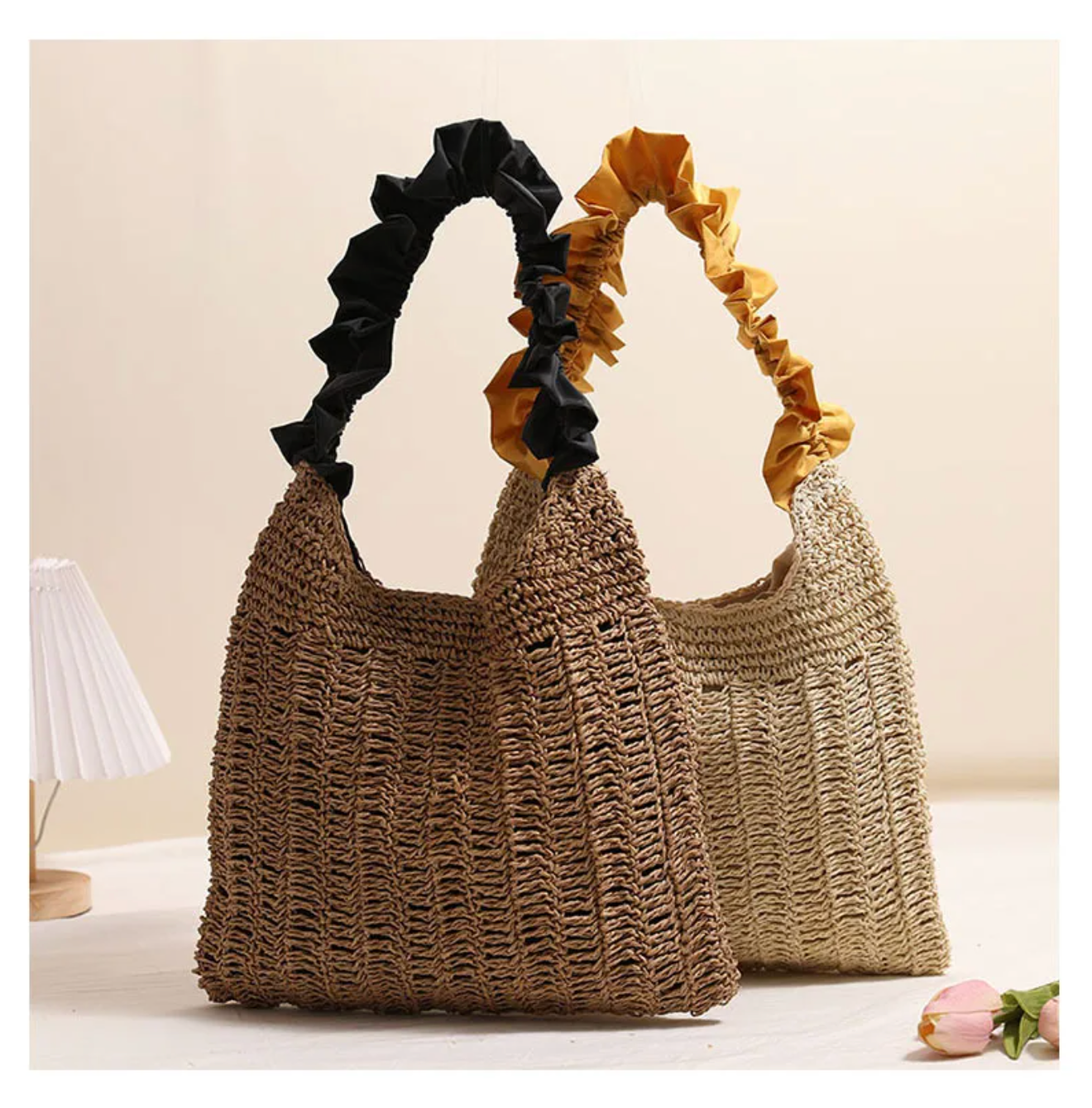 Lace Woven Shoulder Bag Beach Vacation Tote