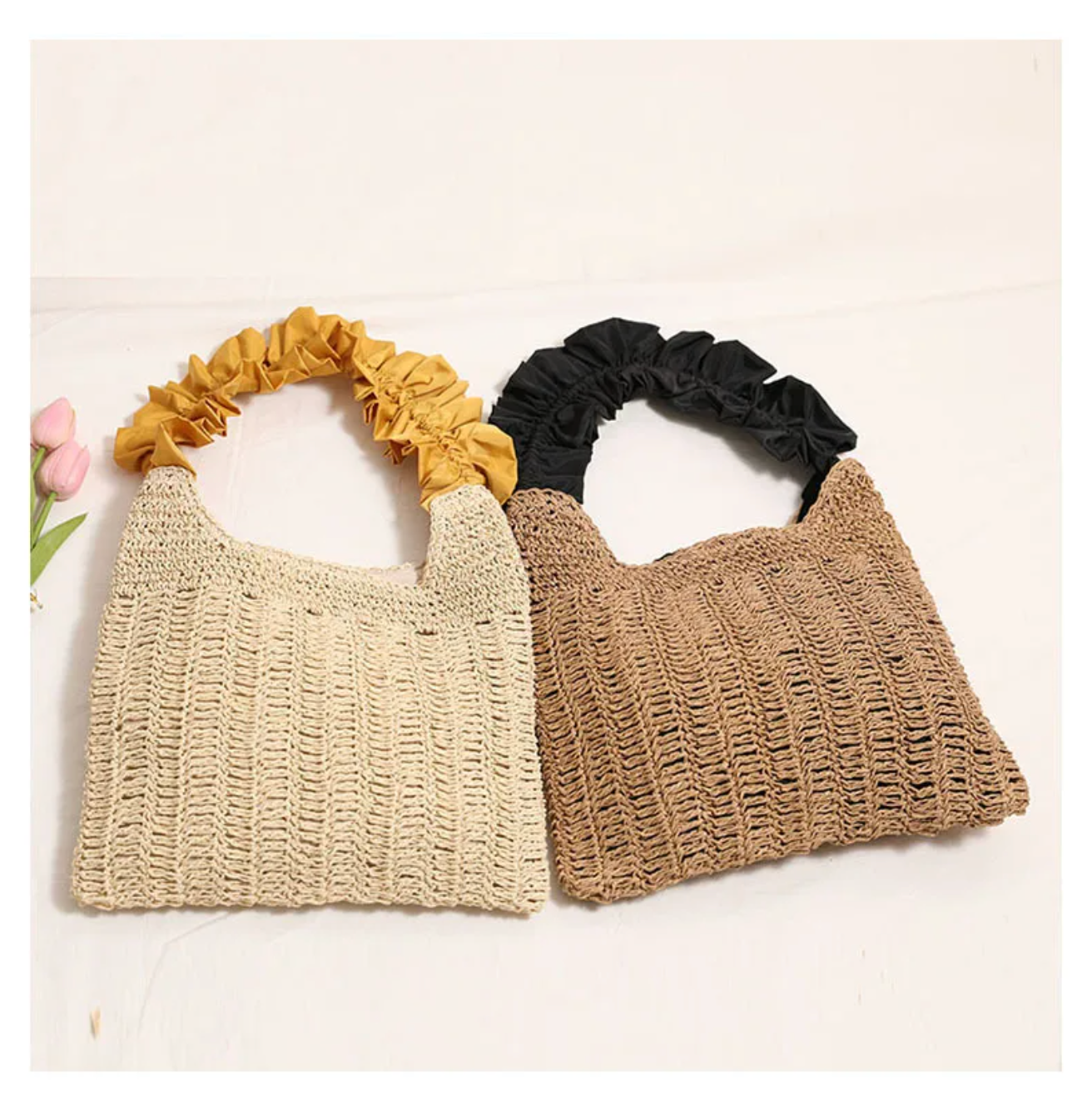 Lace Woven Shoulder Bag Beach Vacation Tote