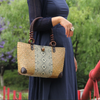 Handmade Woven Summer Purse with Patterned Fabric