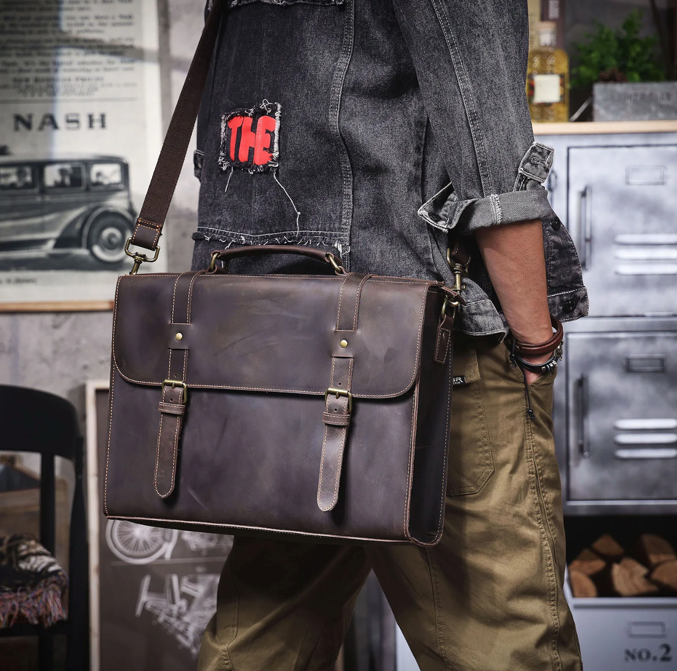 15 Inch Laptop Briefcase & Messenger Bag for Work