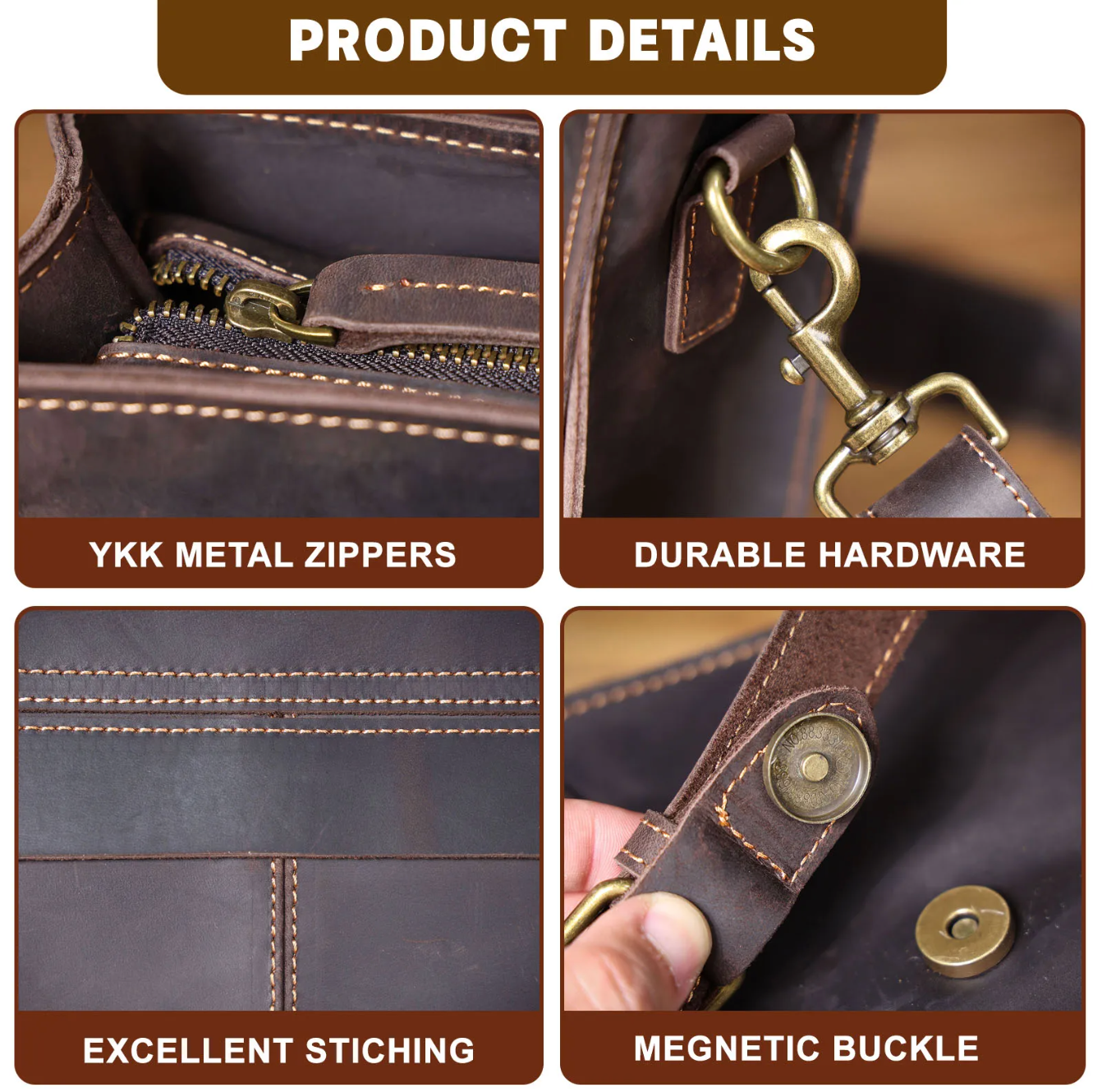 15 Inch Laptop Briefcase & Messenger Bag for Work