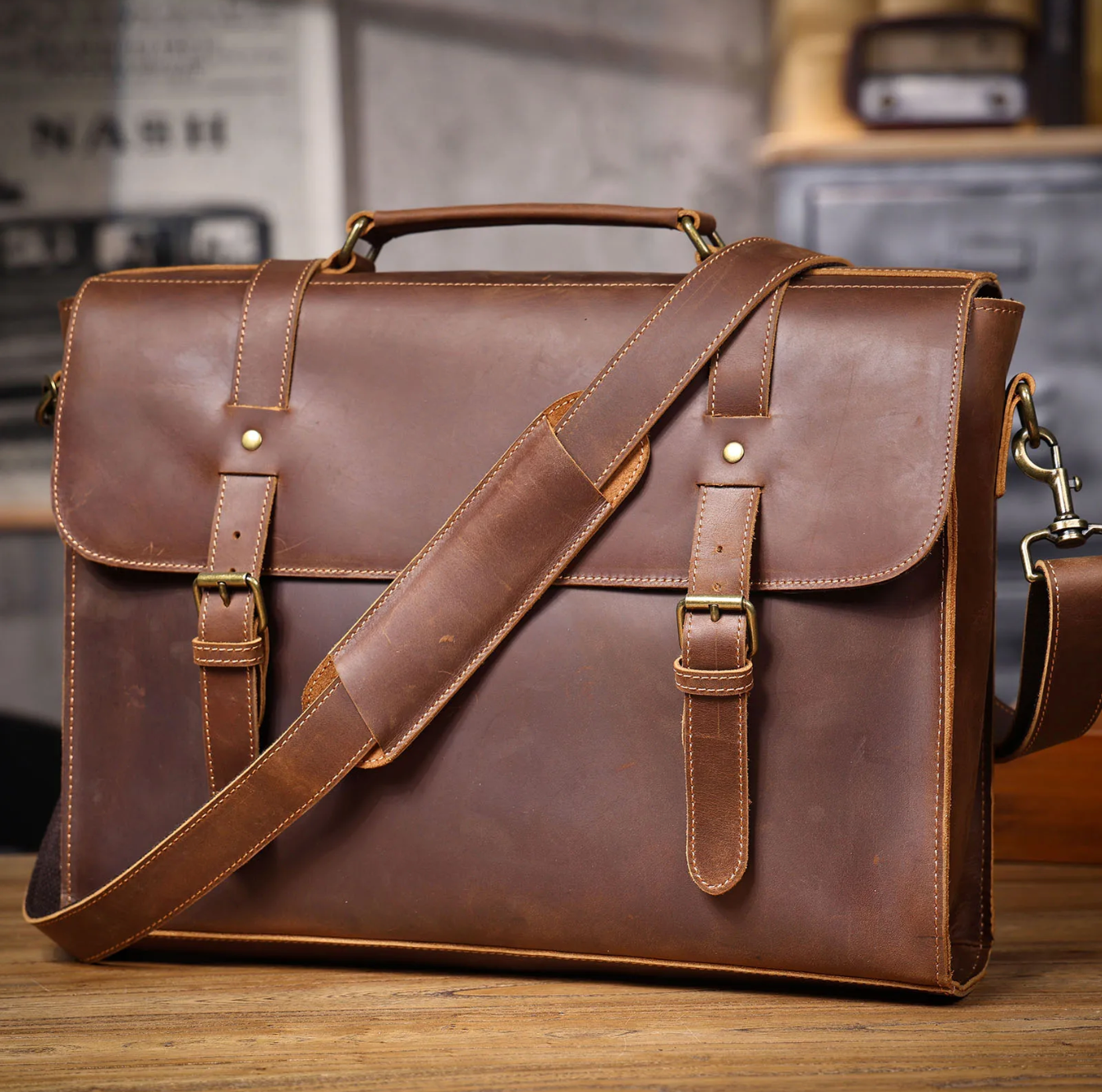 15 Inch Laptop Briefcase & Messenger Bag for Work