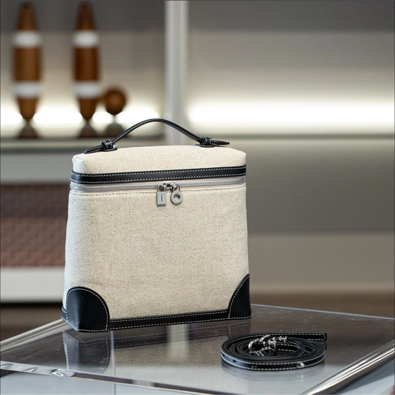 Soft Leather Square Commuter Backpack Handbag