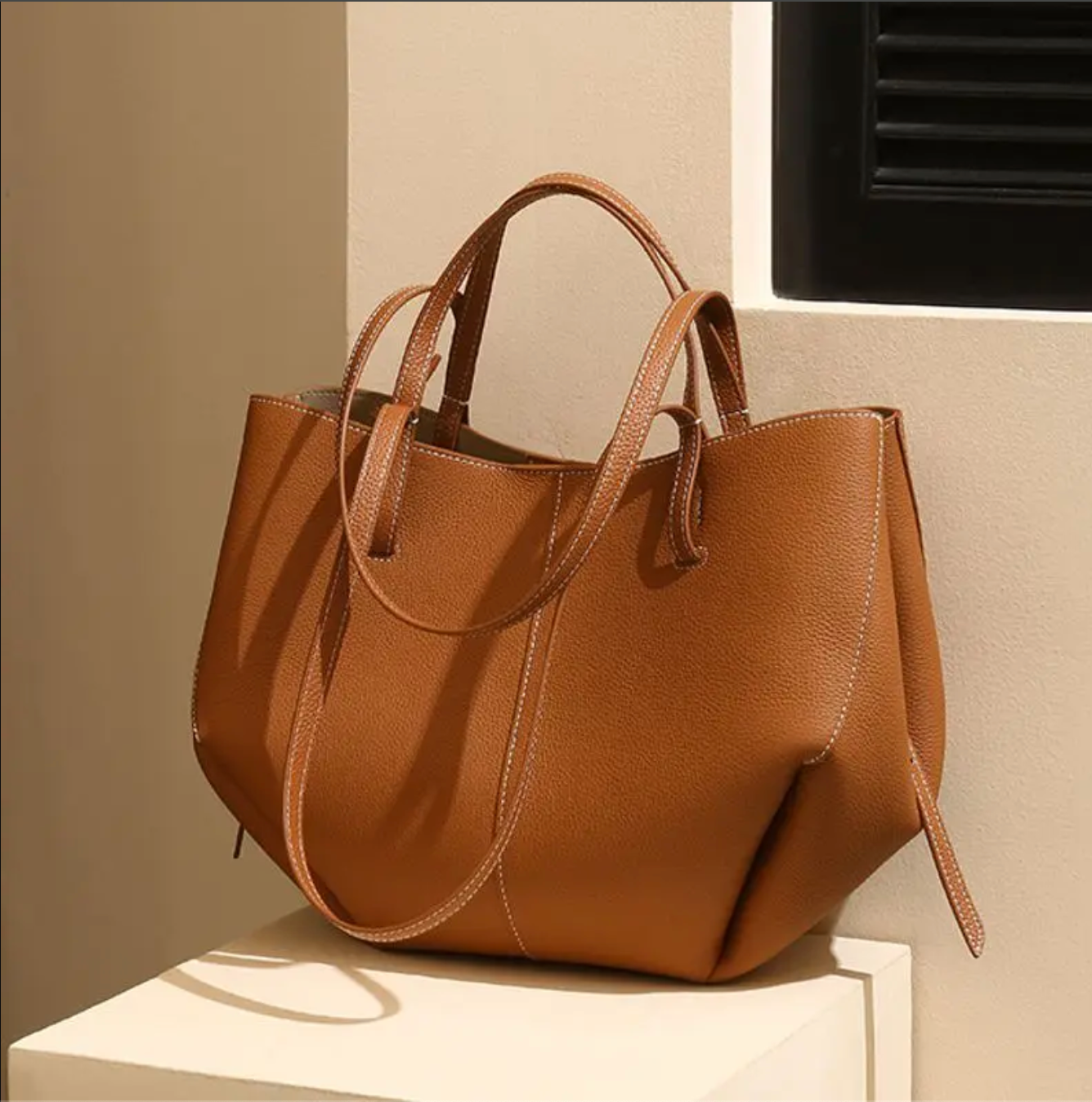 Women’s Genuine Leather Shoulder Tote Bag