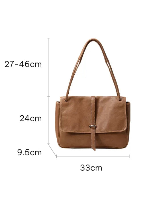 Women Real Leather Retro Shoulder Bag