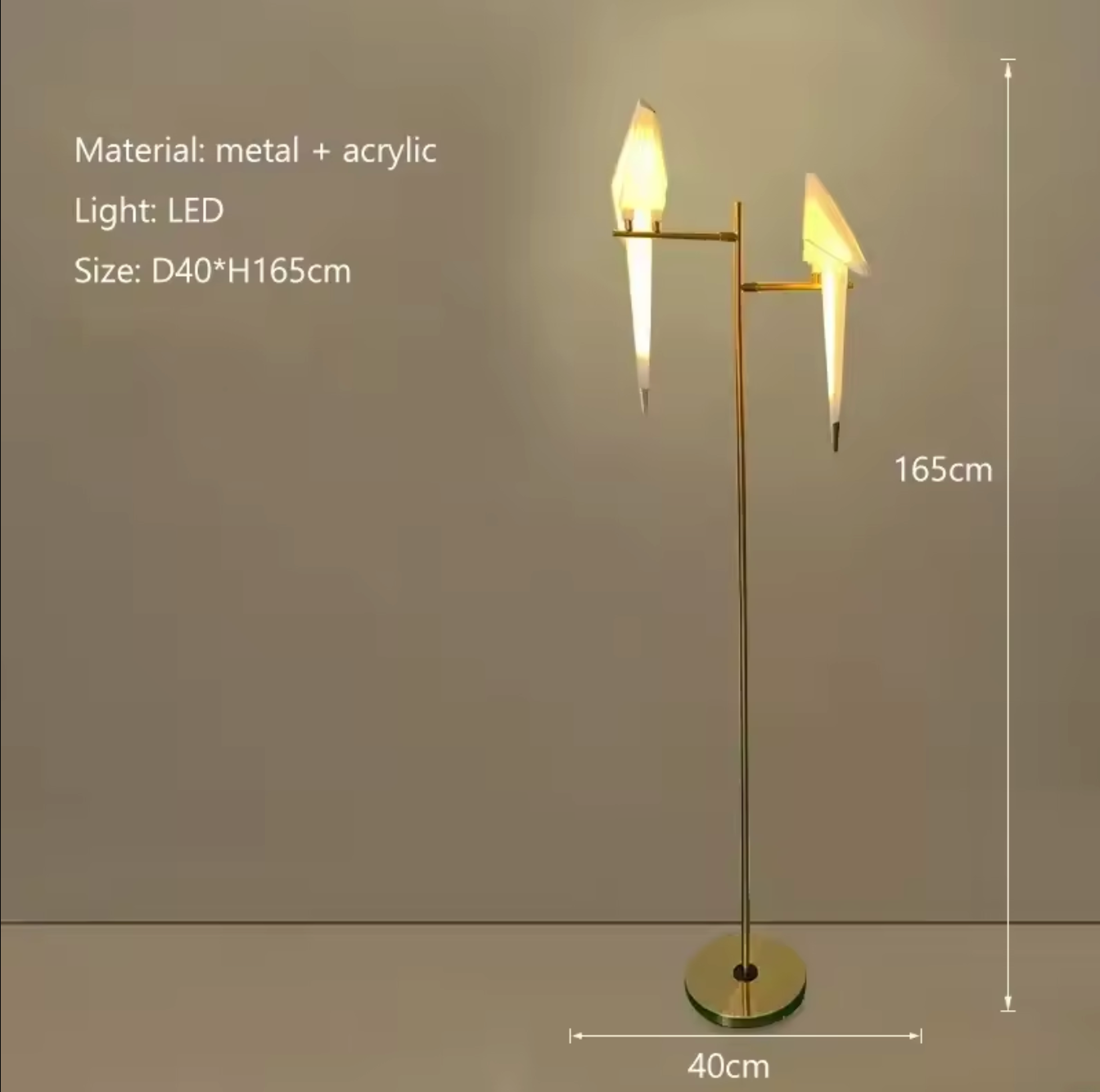 Bird Decoration LED Floor Lamp Modern Rustic Boho Standing Light