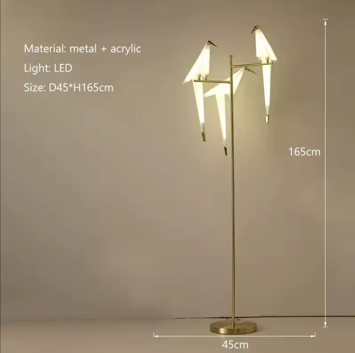 Bird Decoration LED Floor Lamp Modern Rustic Boho Standing Light