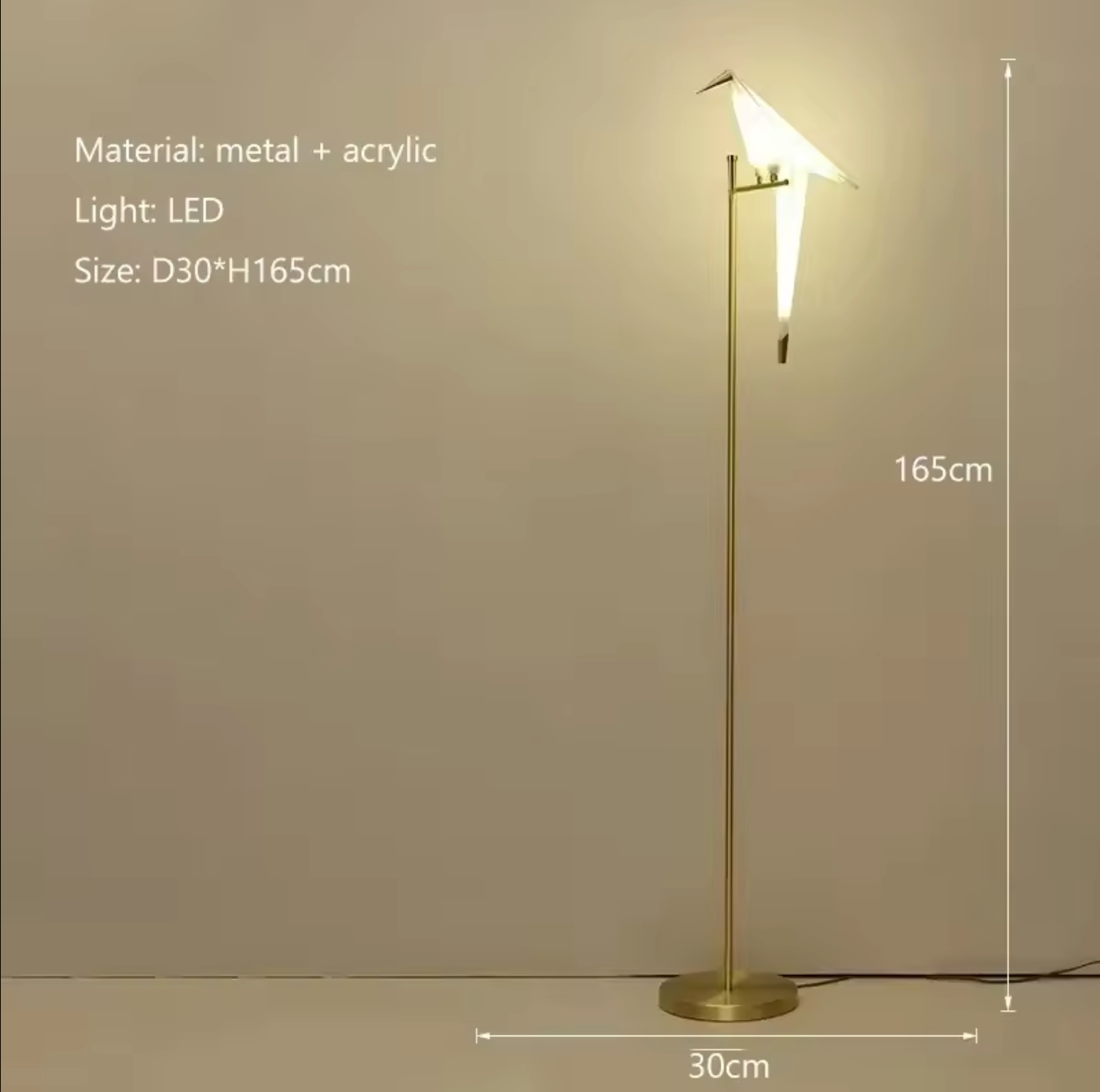 Bird Decoration LED Floor Lamp Modern Rustic Boho Standing Light