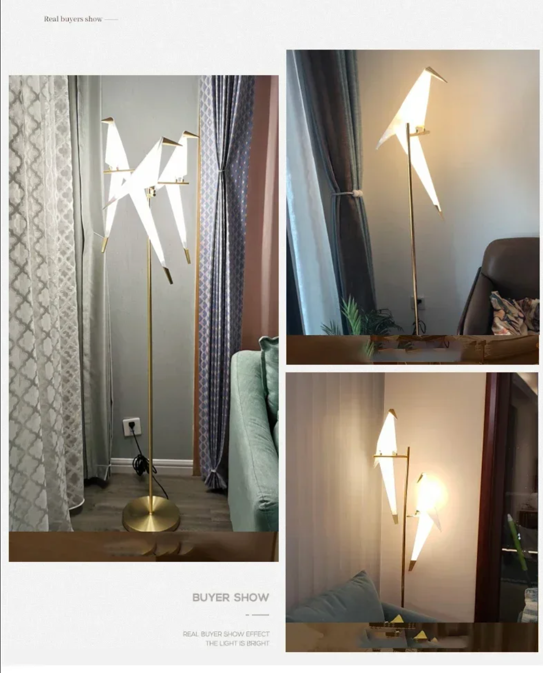 Bird Decoration LED Floor Lamp Modern Rustic Boho Standing Light