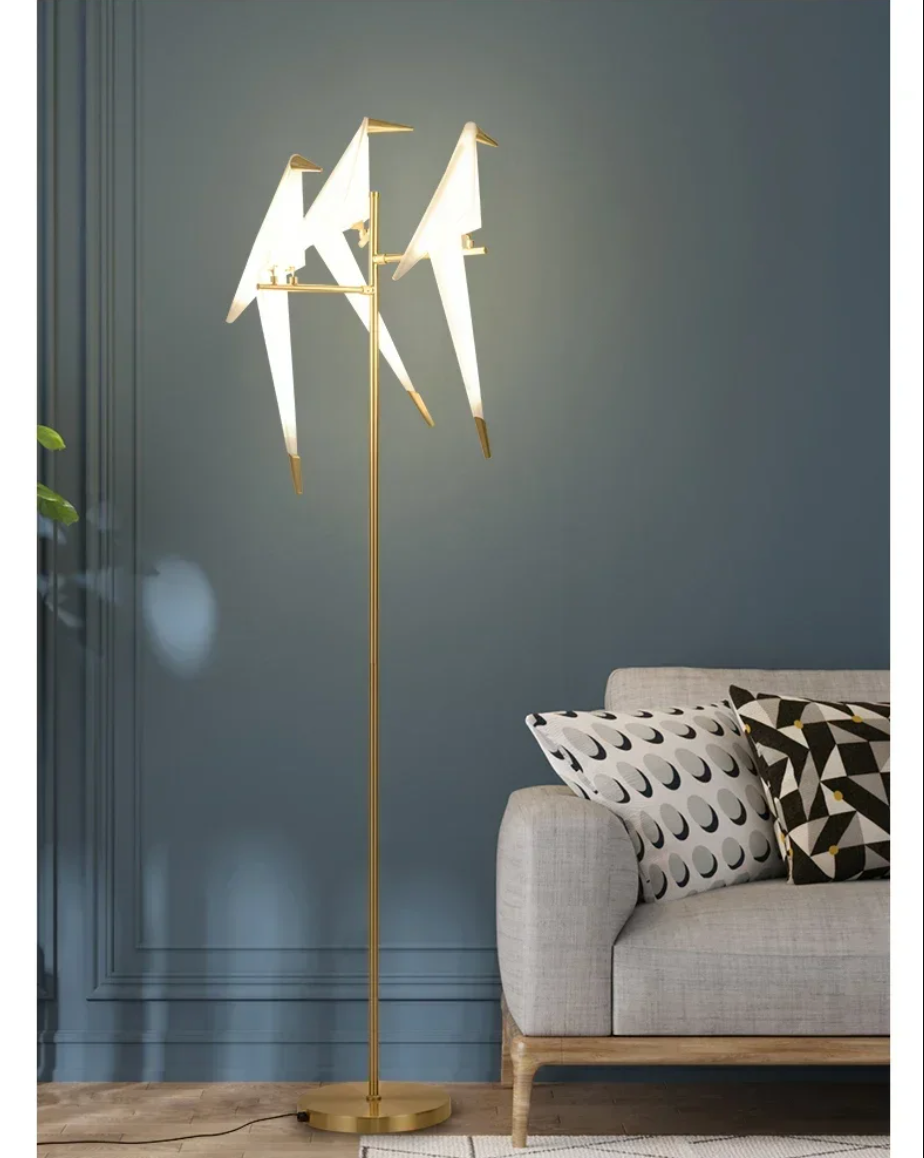 Bird Decoration LED Floor Lamp Modern Rustic Boho Standing Light