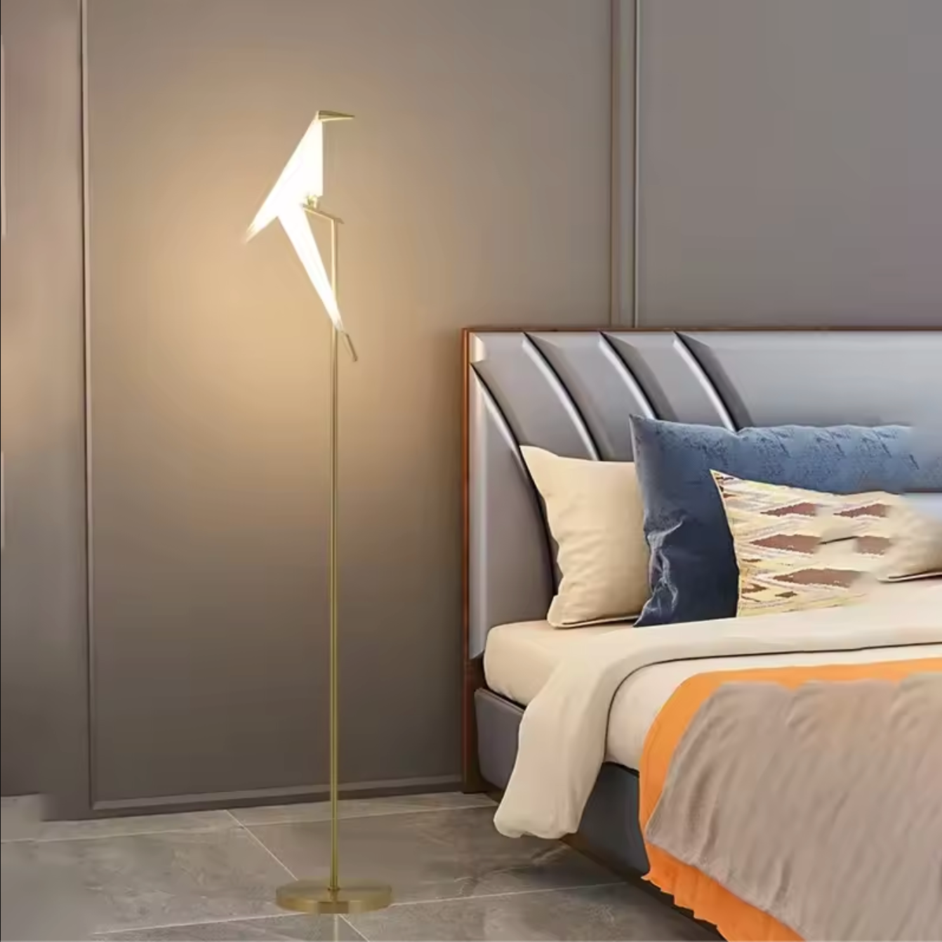 Bird Decoration LED Floor Lamp Modern Rustic Boho Standing Light