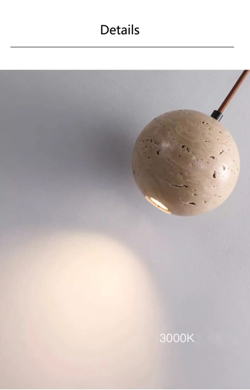 Cave Stone Ball Pendant Light LED Ceiling Lamp Chandelier