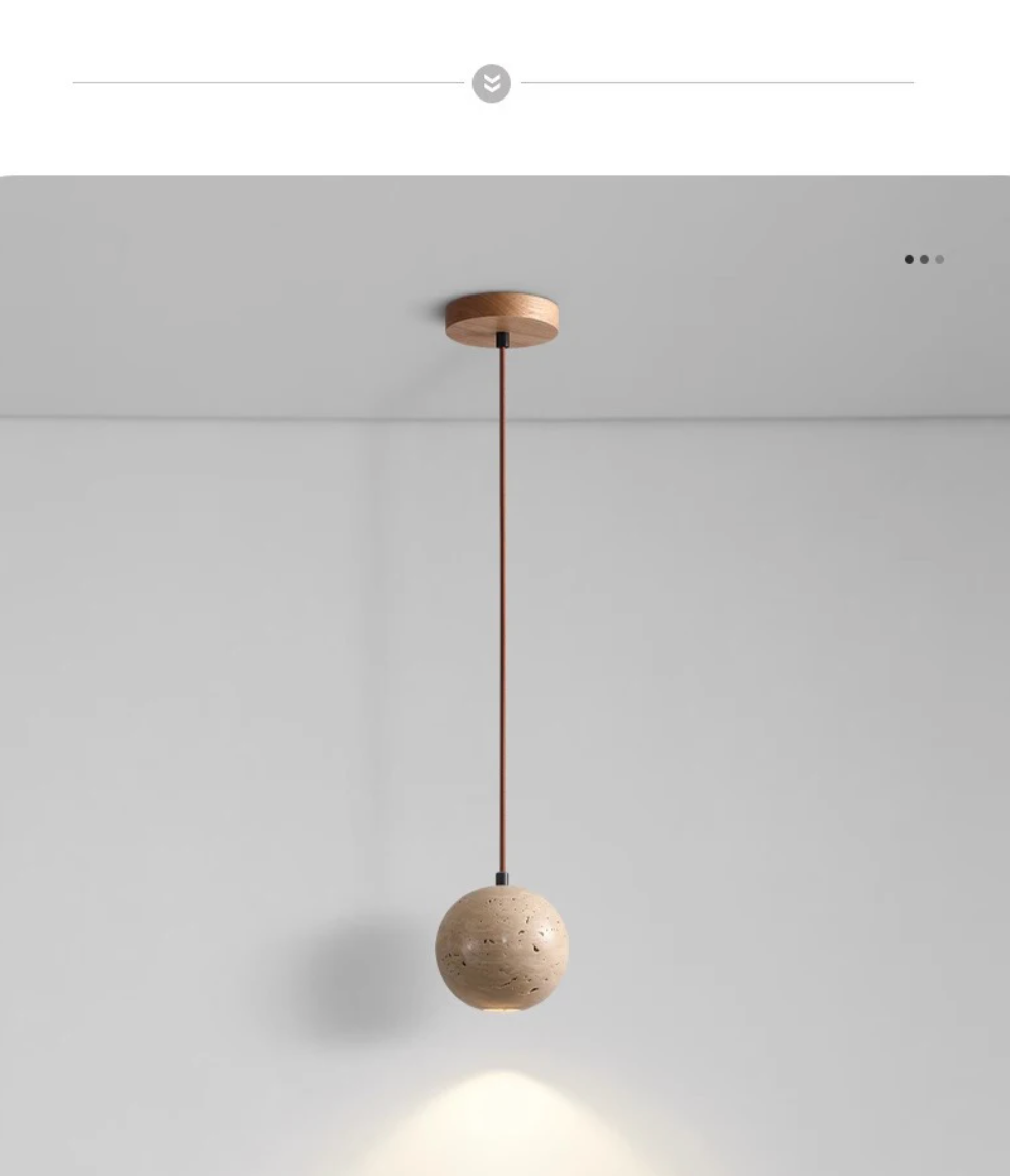 Cave Stone Ball Pendant Light LED Ceiling Lamp Chandelier
