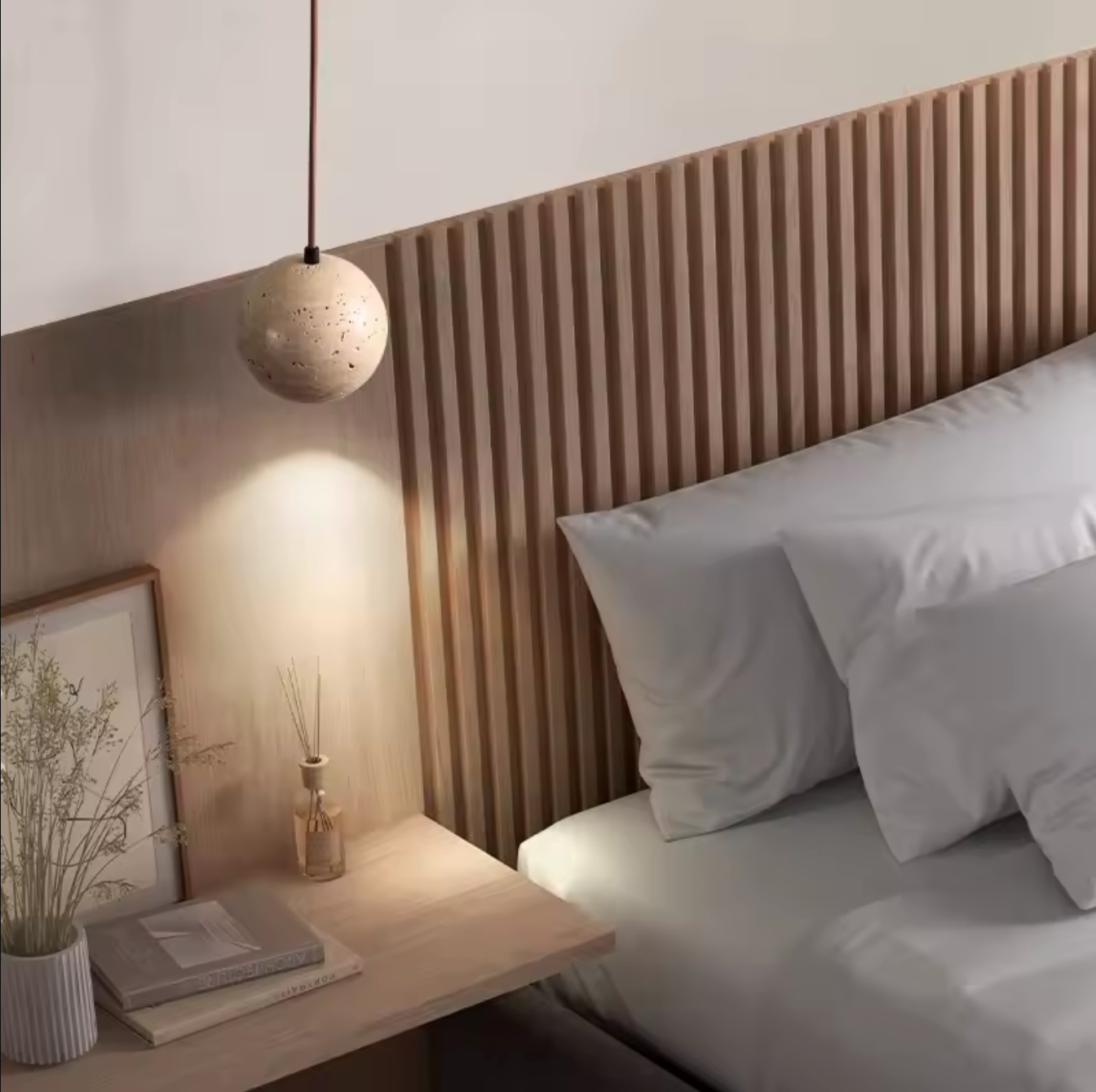 Cave Stone Ball Pendant Light LED Ceiling Lamp Chandelier