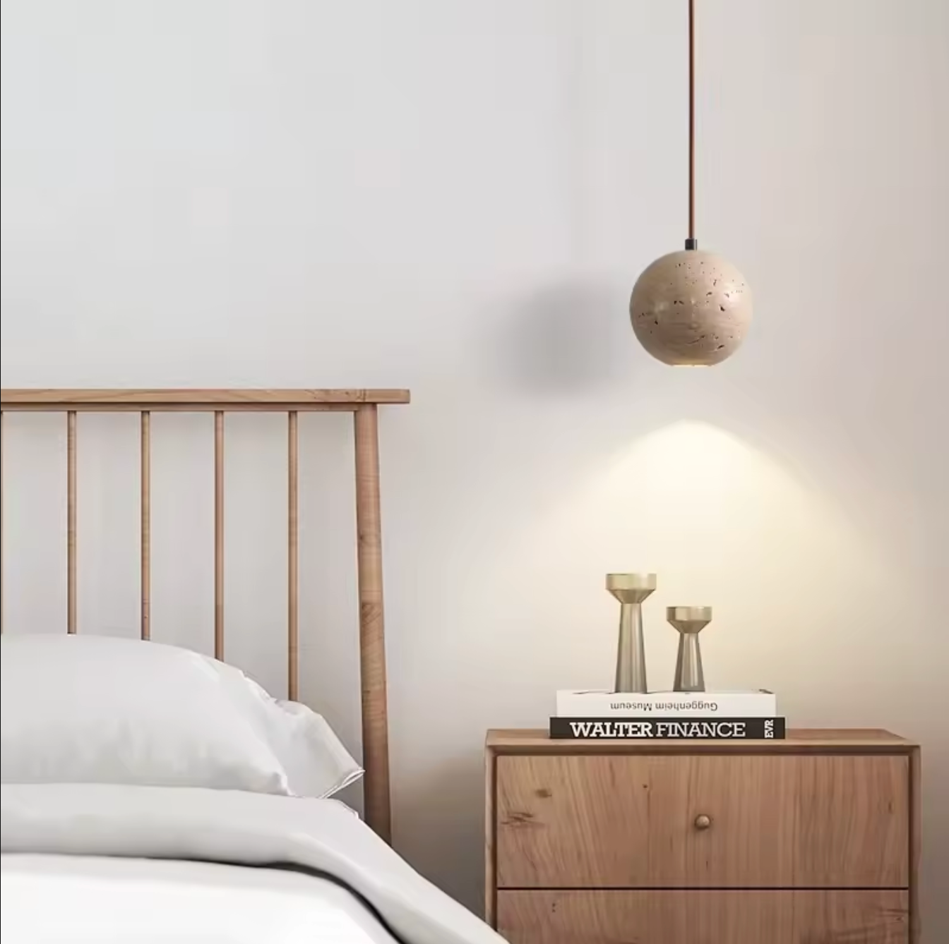 Cave Stone Ball Pendant Light LED Ceiling Lamp Chandelier