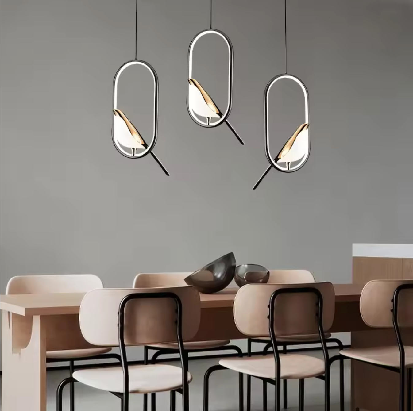 Magpie Bird LED Pendant Lamp Ceiling Chandelier