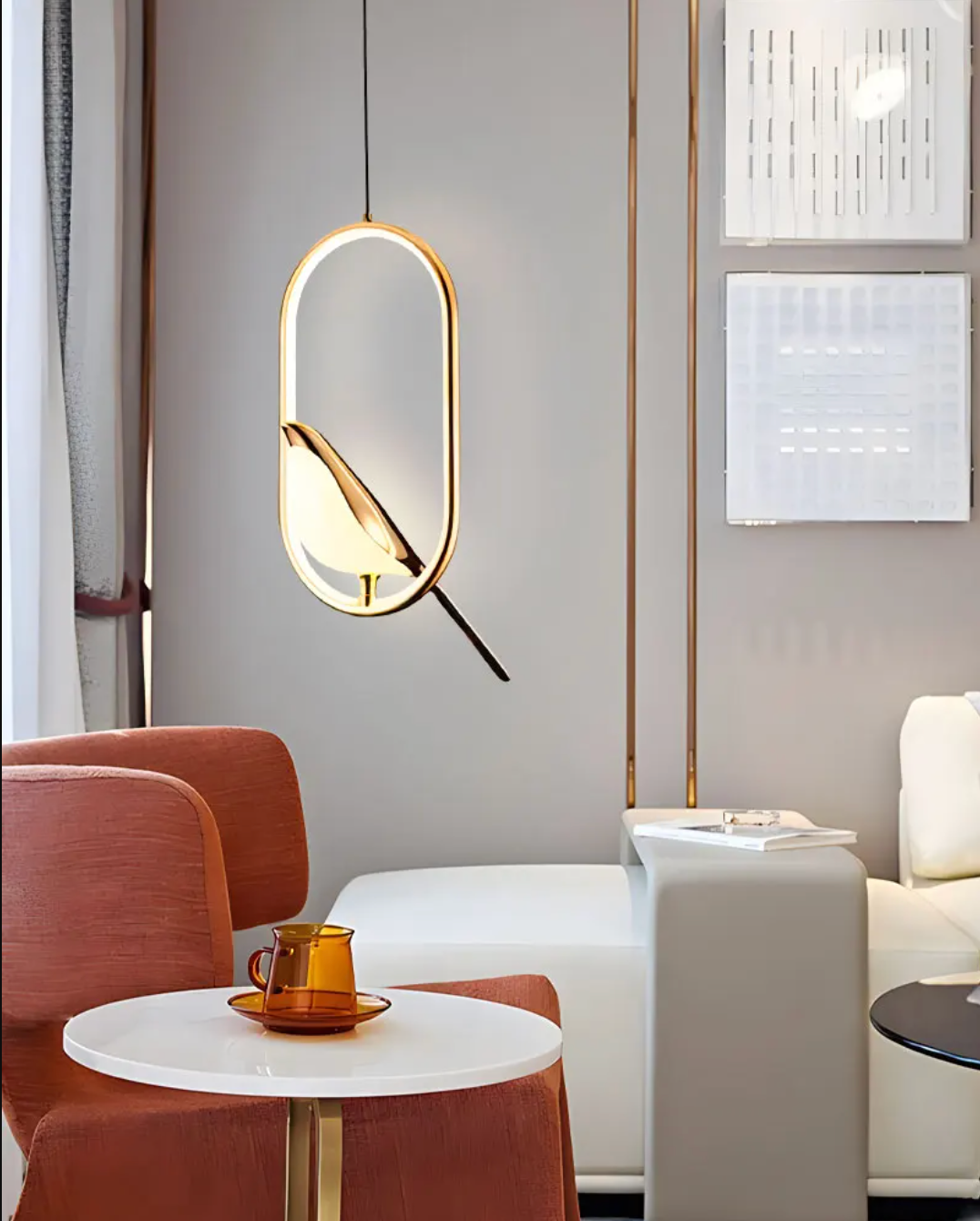 Magpie Bird LED Pendant Lamp Ceiling Chandelier