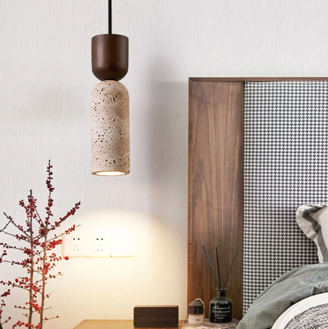Japanese Wabi Sabi Stone Pendant Ceiling Lamp Chandelier