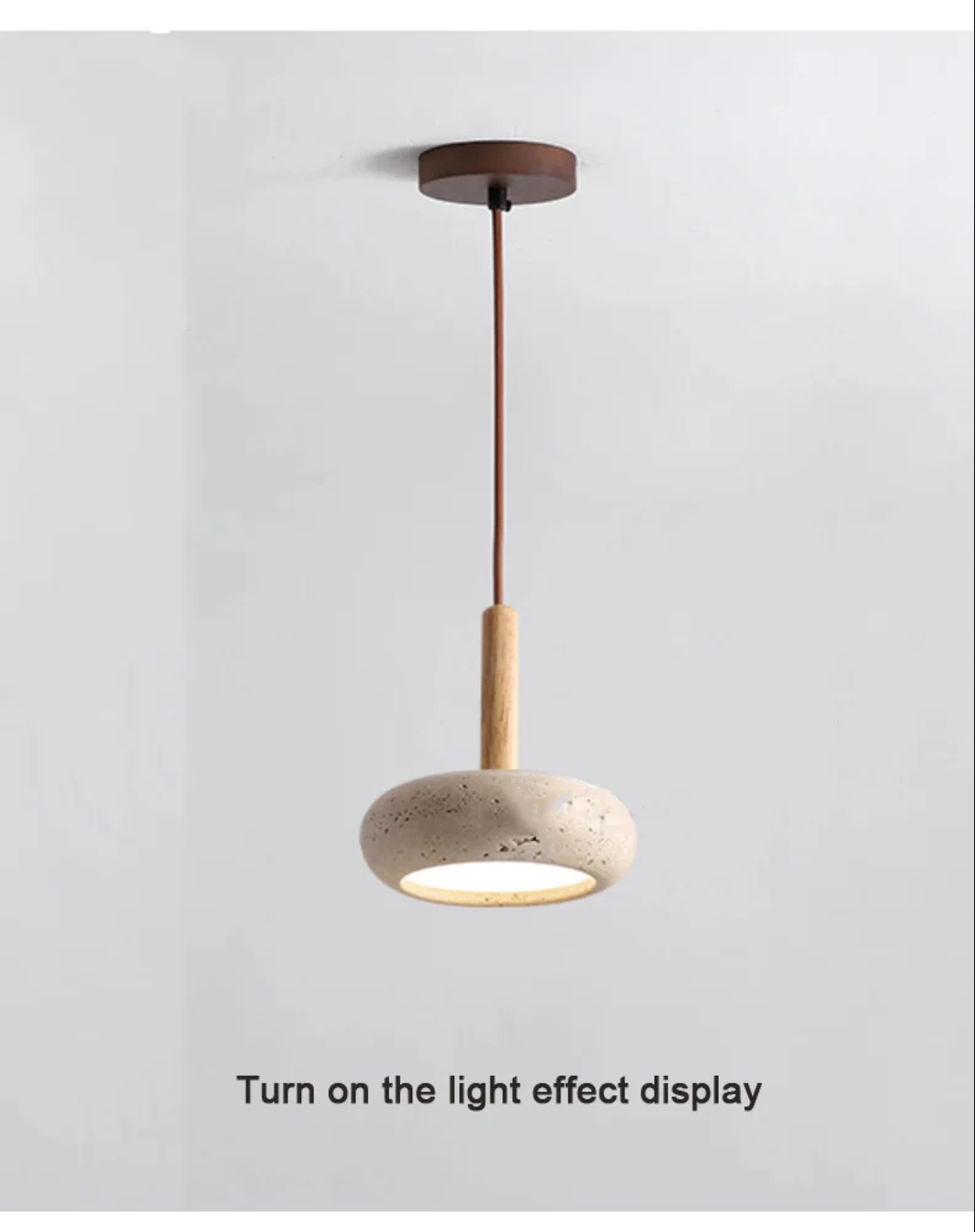 Yellow Cave Stone Pendant Lamp Japanese Wabi-Sabi Ceiling Light