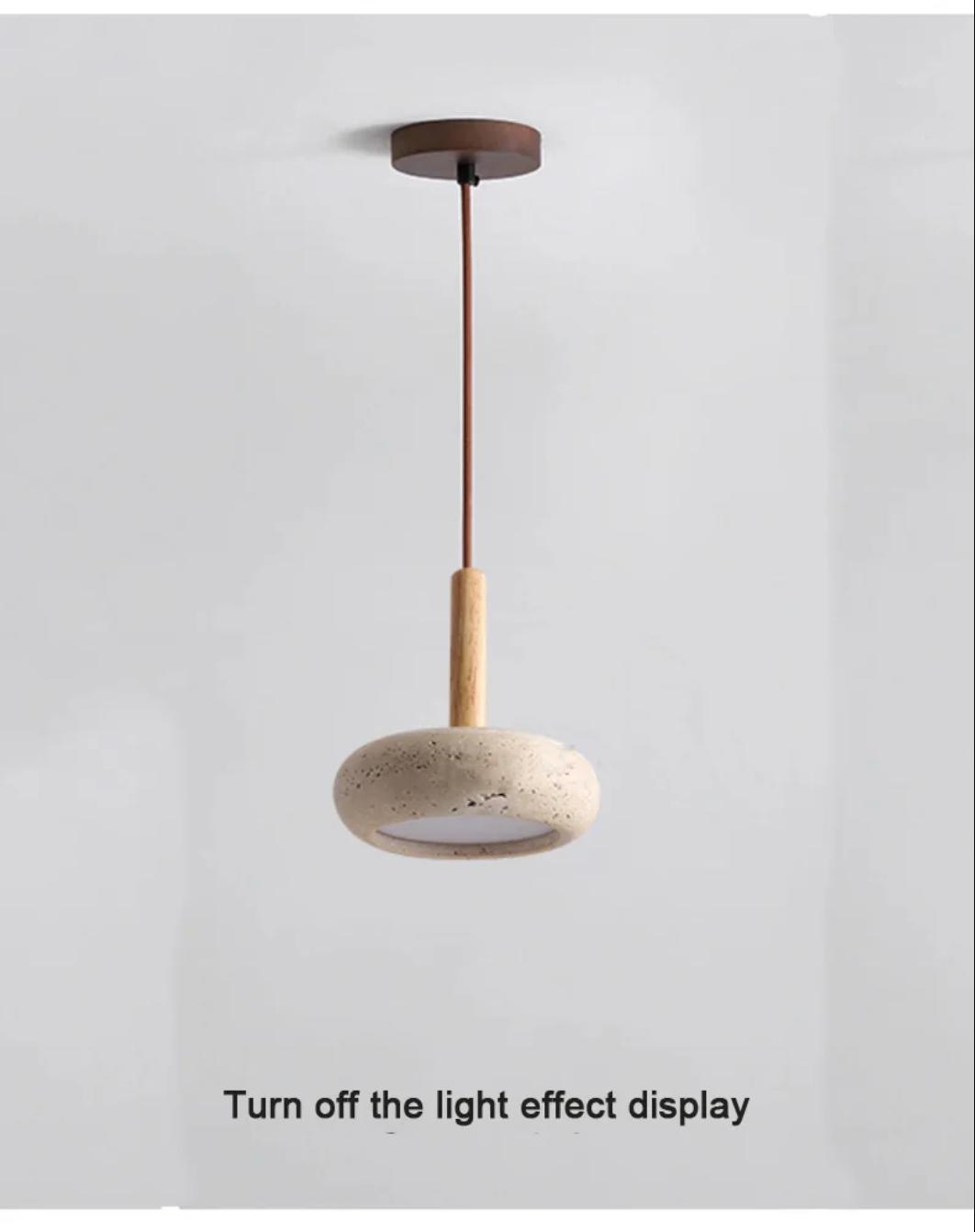 Yellow Cave Stone Pendant Lamp Japanese Wabi-Sabi Ceiling Light