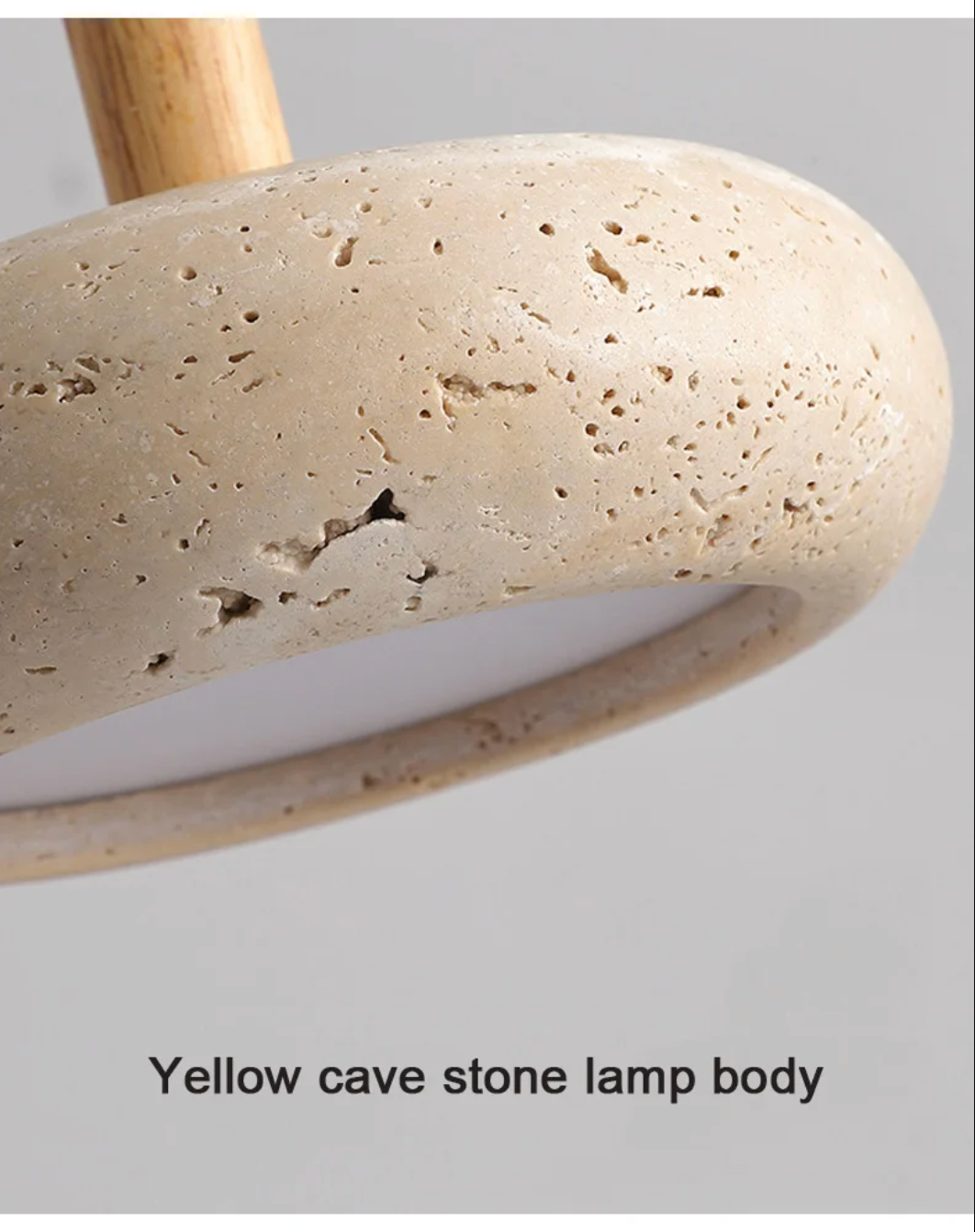 Yellow Cave Stone Pendant Lamp Japanese Wabi-Sabi Ceiling Light