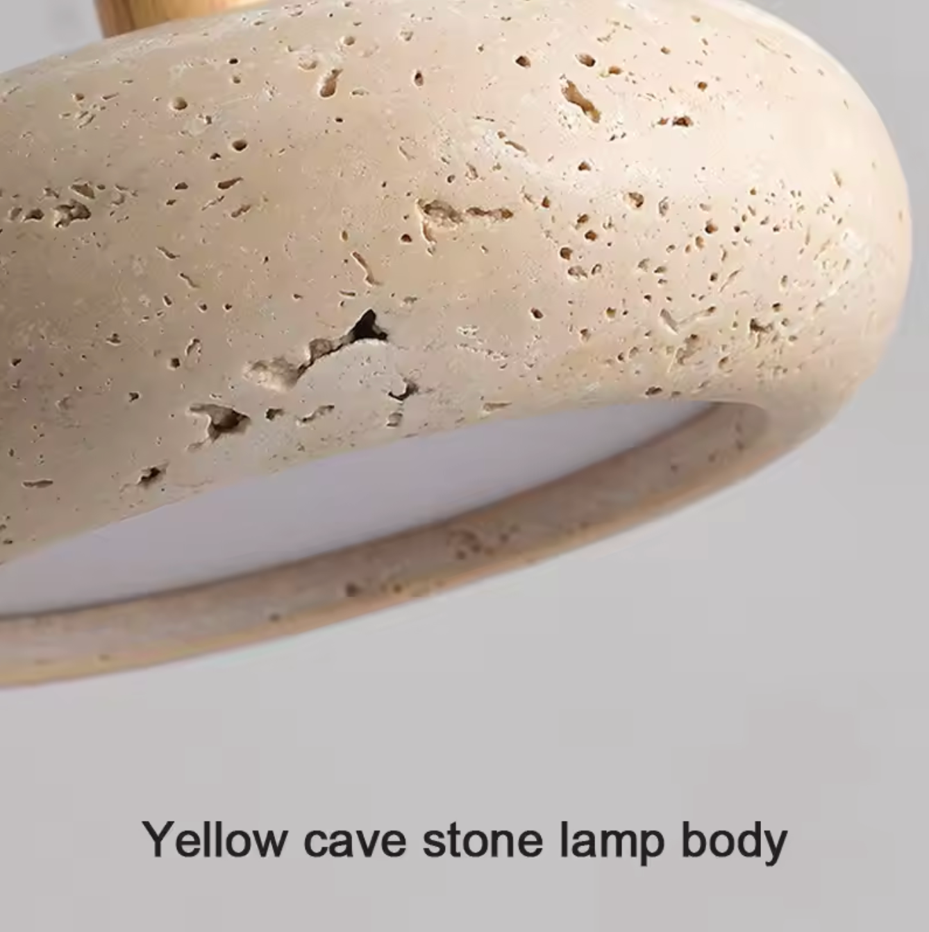 Yellow Cave Stone Pendant Lamp Japanese Wabi-Sabi Ceiling Light