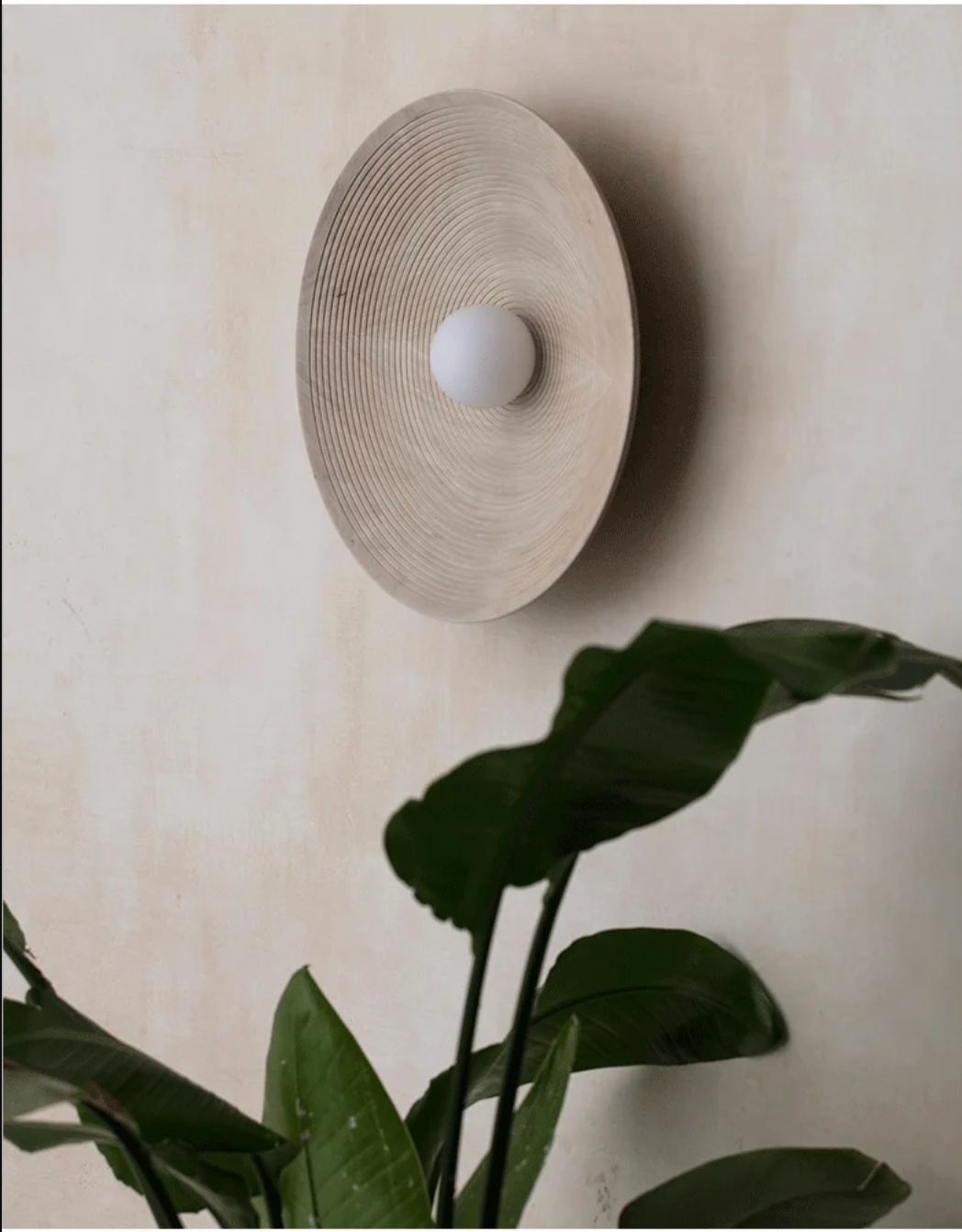 Indoor Ripple Round Wall Light for Bedroom, Living Room & Dining Room
