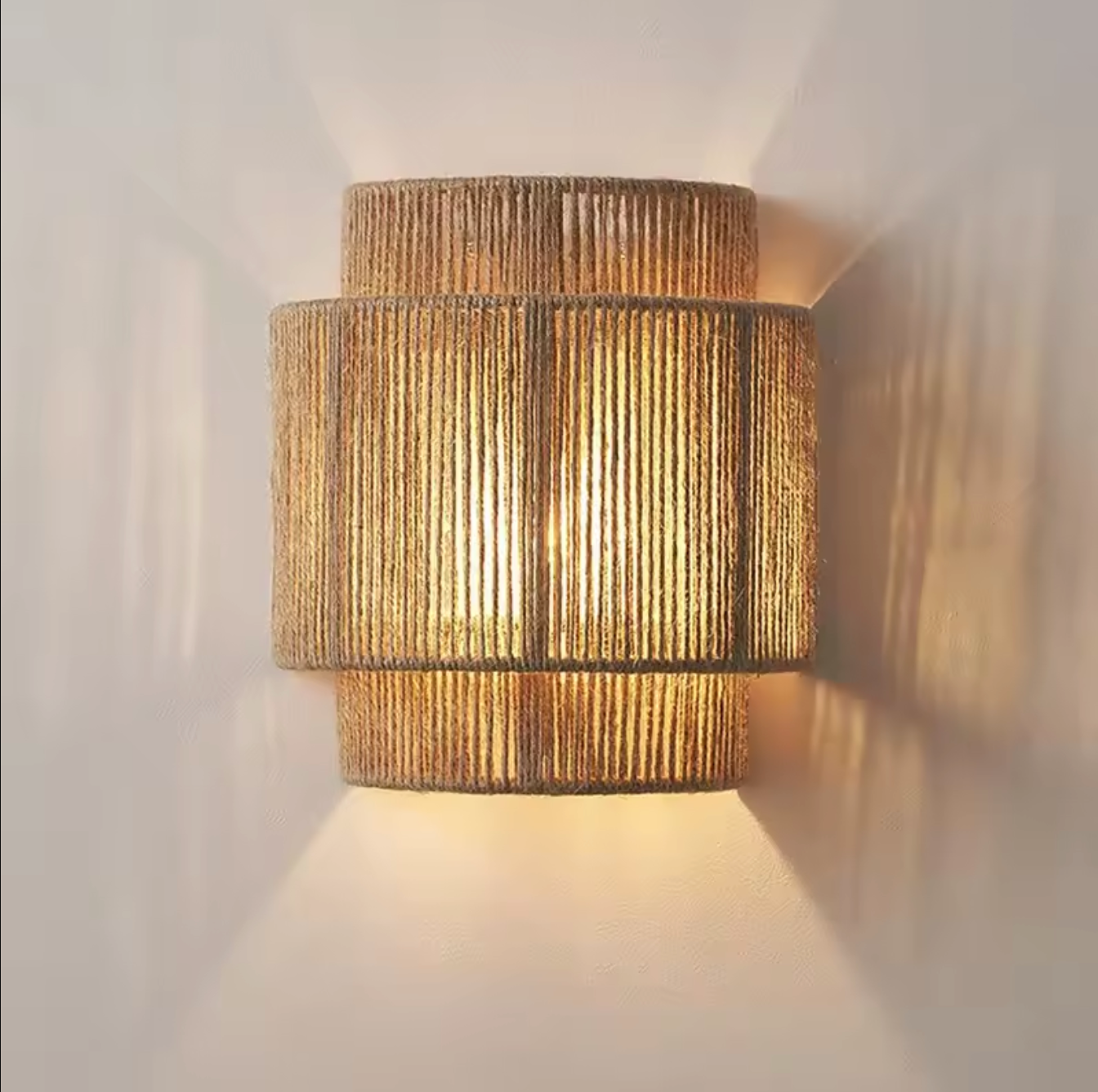 Hemp Rope Wall Light Fixture Rustic Boho Wall Sconce