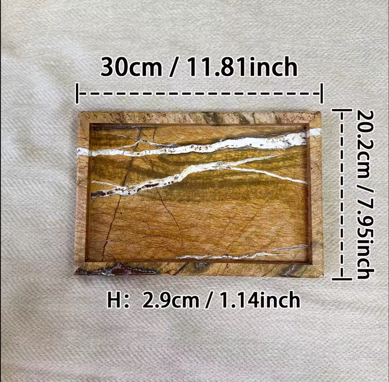 Natural Marble Tray Rectangle Stone Vanity Tray