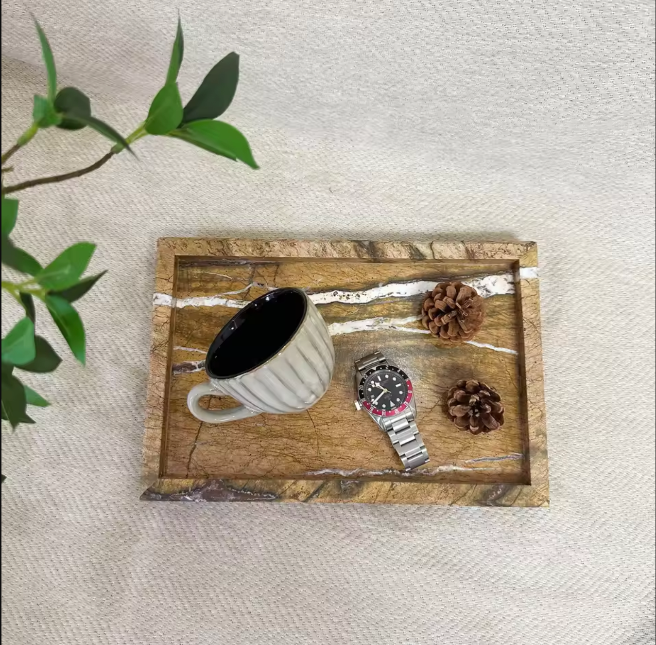 Natural Marble Tray Rectangle Stone Vanity Tray