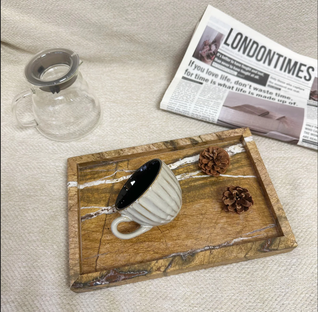 Natural Marble Tray Rectangle Stone Vanity Tray