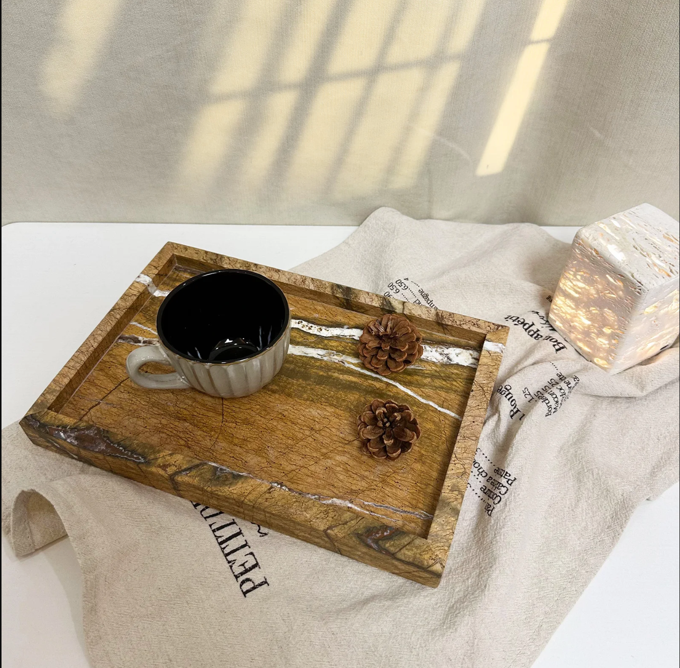 Natural Marble Tray Rectangle Stone Vanity Tray