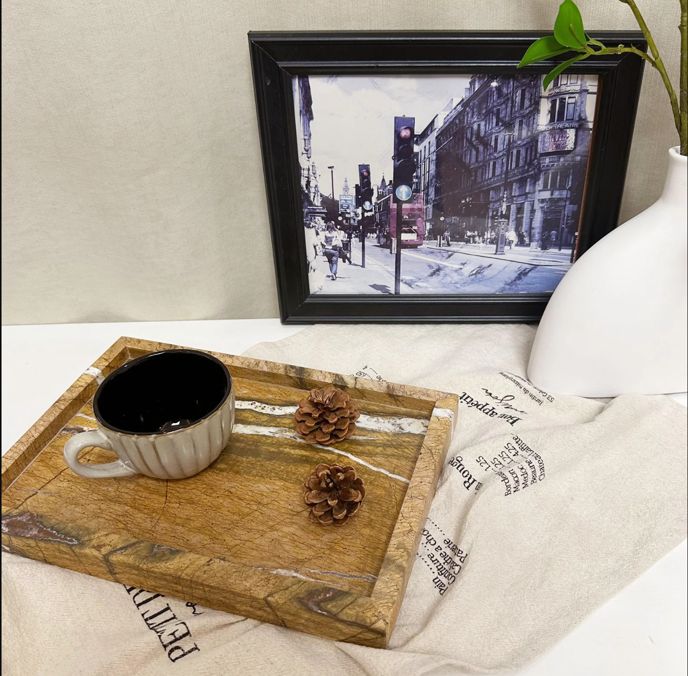 Natural Marble Tray Rectangle Stone Vanity Tray