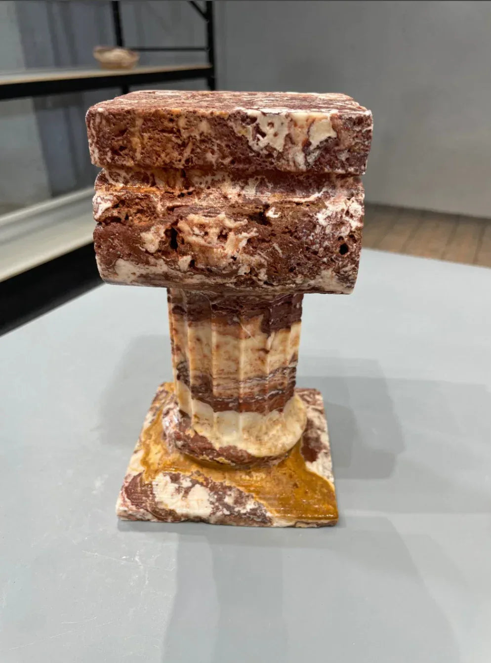 Natural Marble Roman Column Candlestick Holder Pedestal