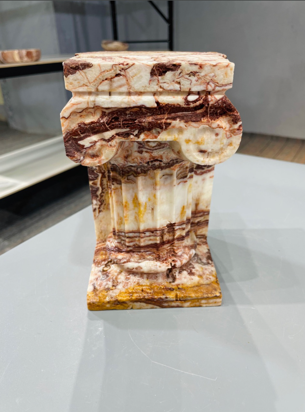 Natural Jade Marble Roman Column Candle Holder