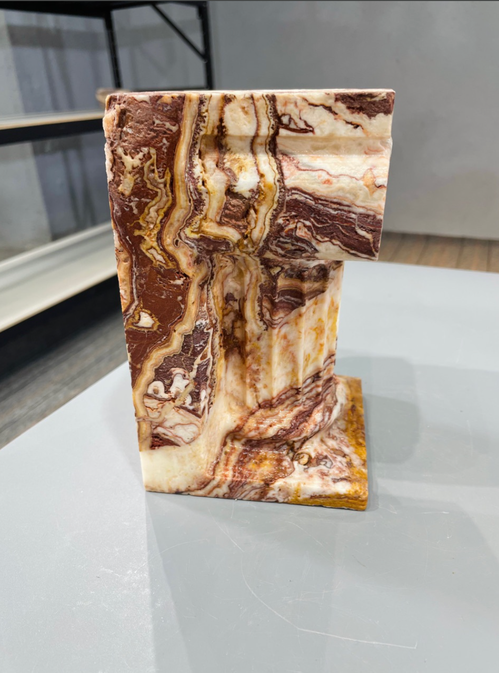 Natural Jade Marble Roman Column Candle Holder