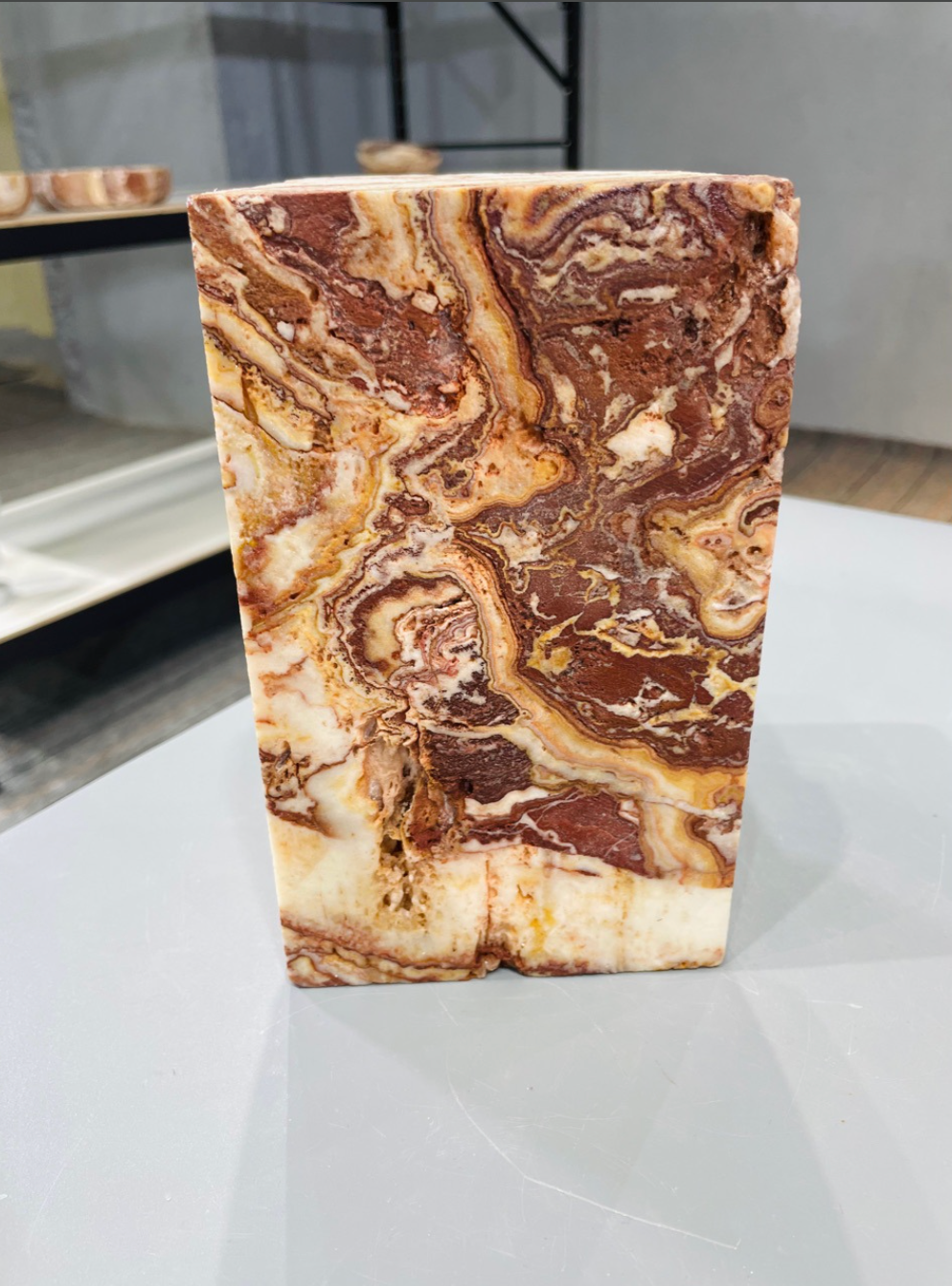 Natural Jade Marble Roman Column Candle Holder