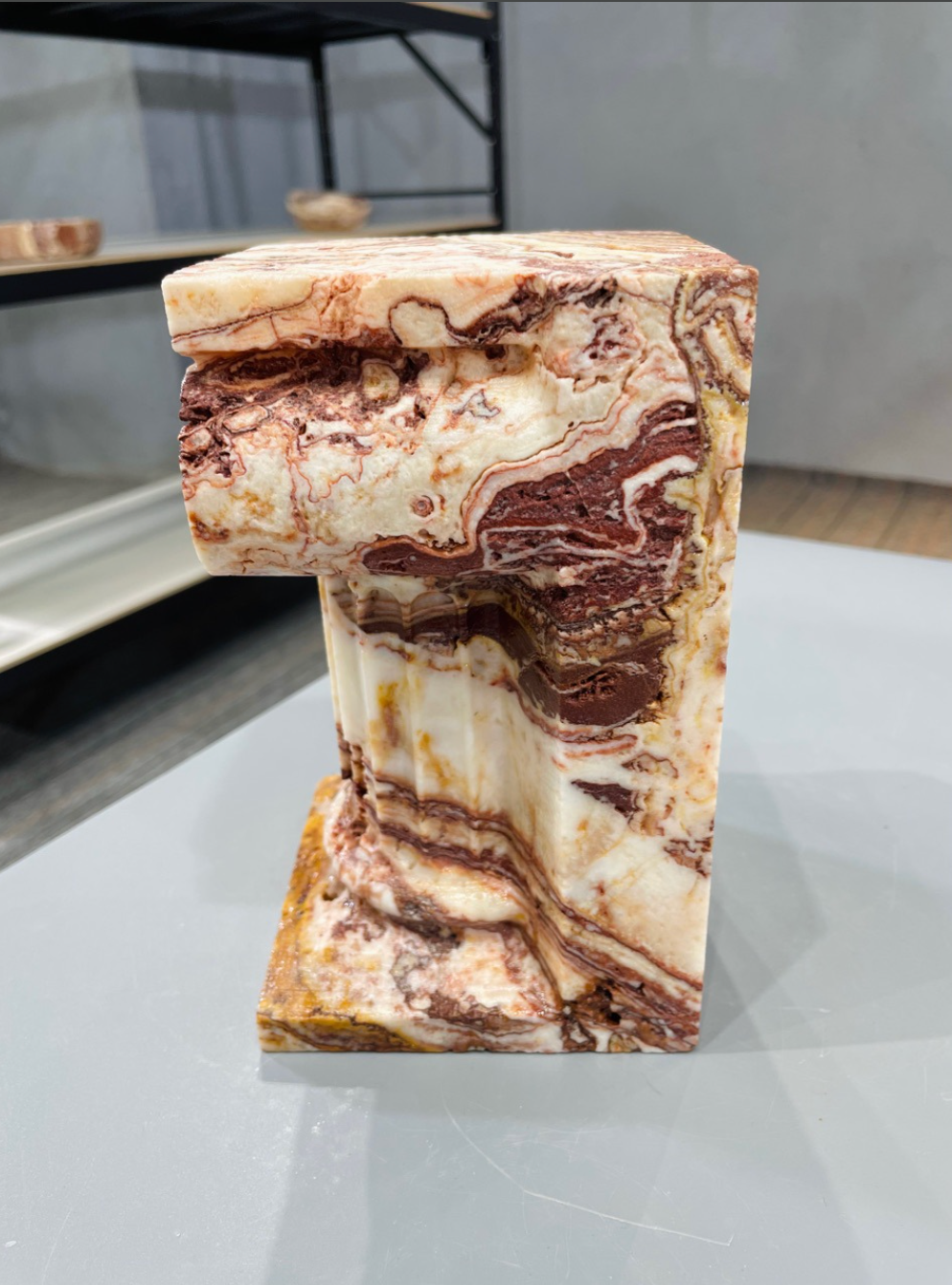 Natural Jade Marble Roman Column Candle Holder