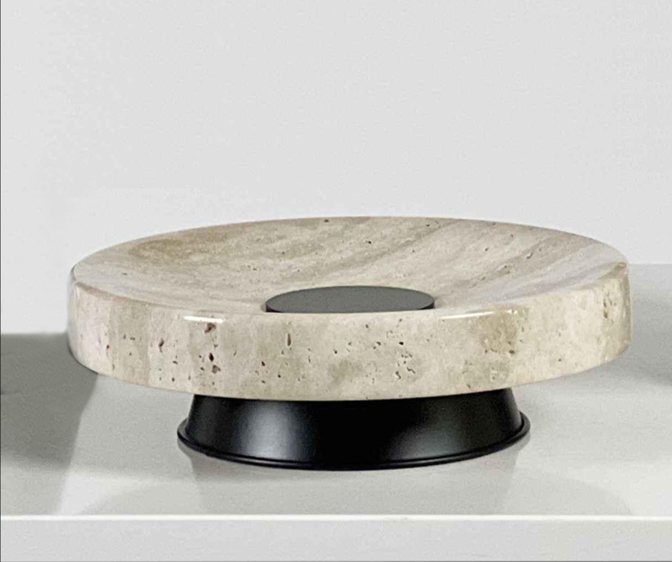Nordic Natural Marble Rectangular Tray with Black Base