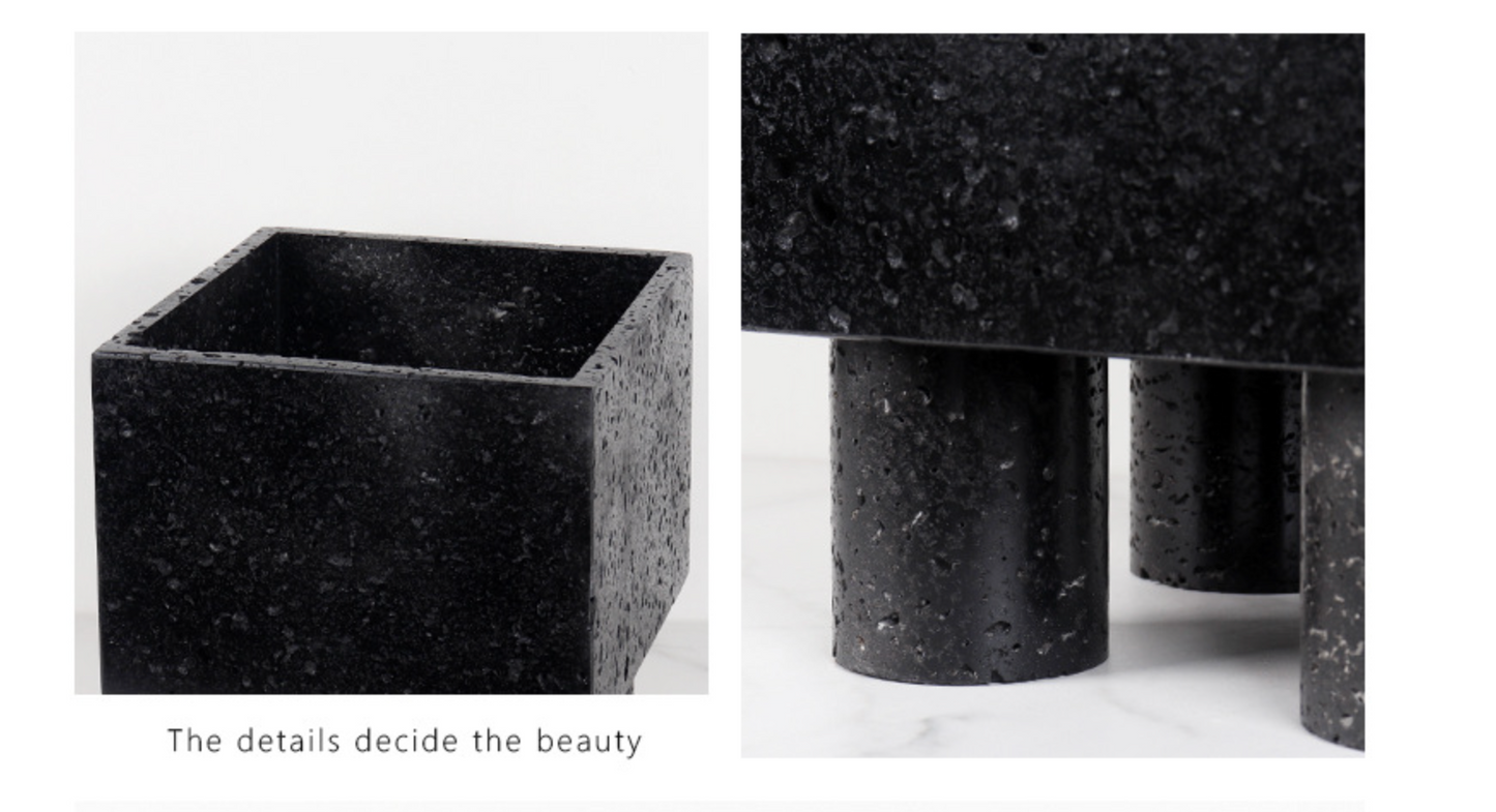 Luxury Natural Marble Flower Pot with Legs