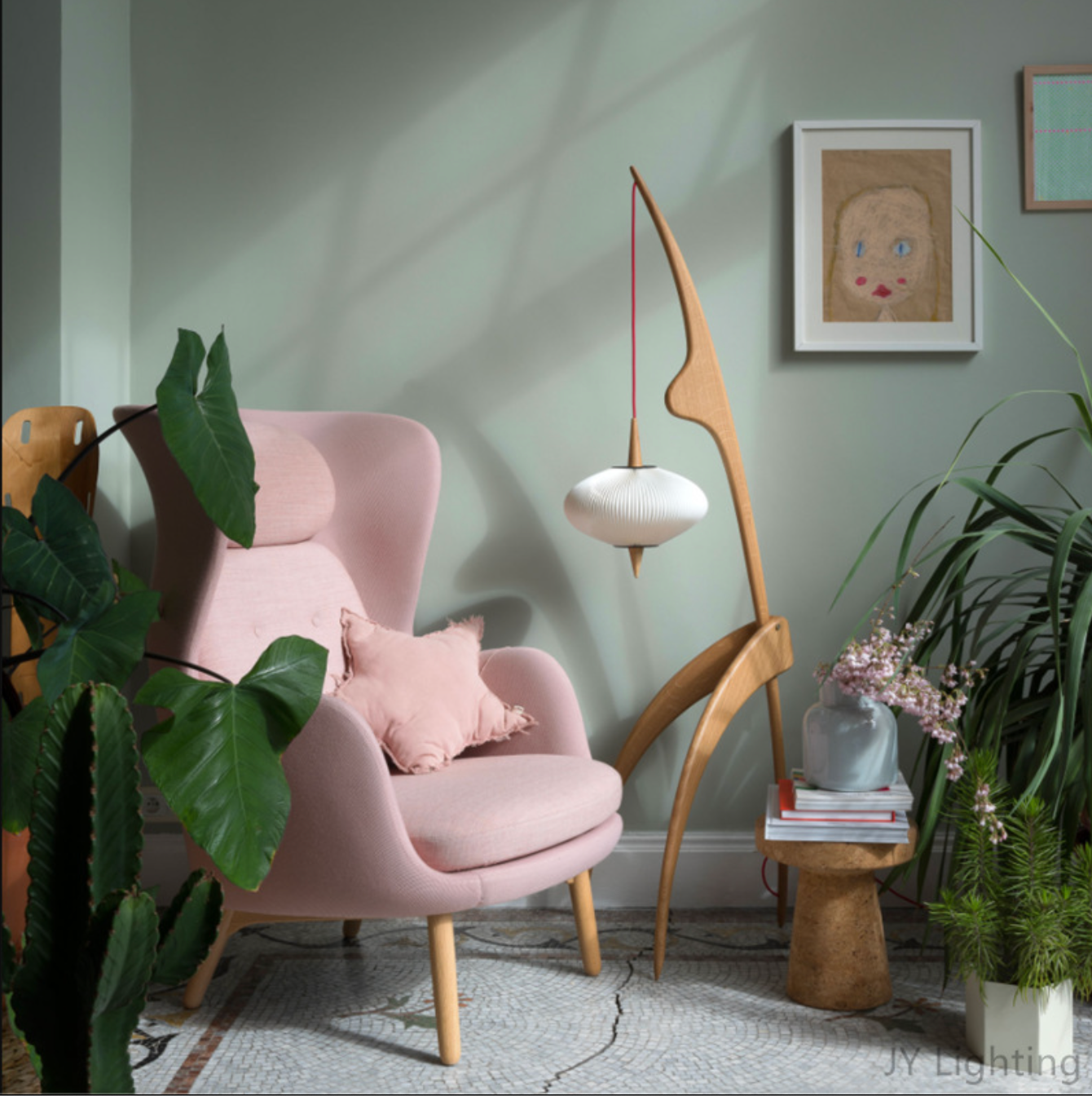 Handmade Bamboo Floor Lamp Tripod Lighting for Living Room