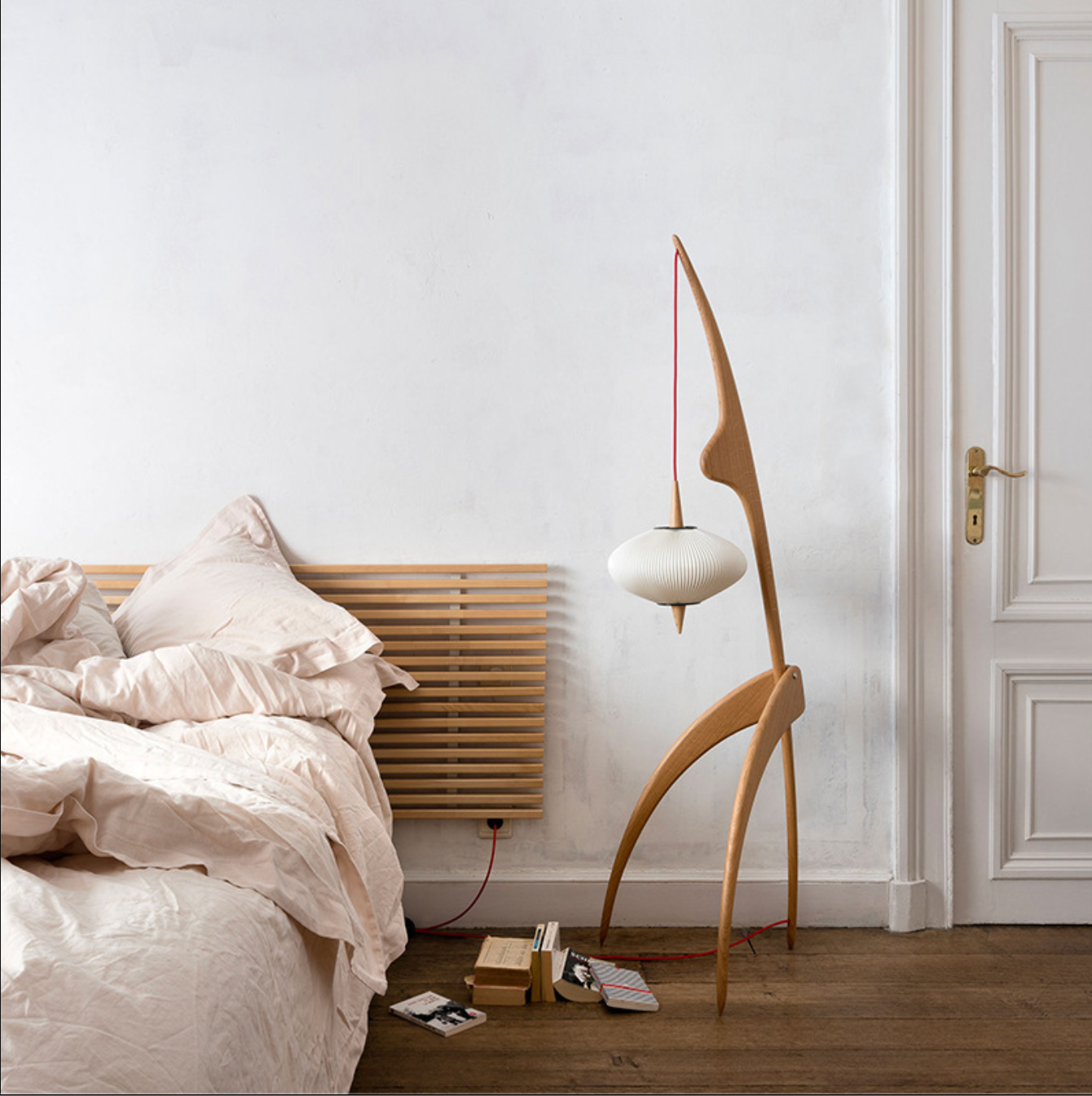Handmade Bamboo Floor Lamp Tripod Lighting for Living Room