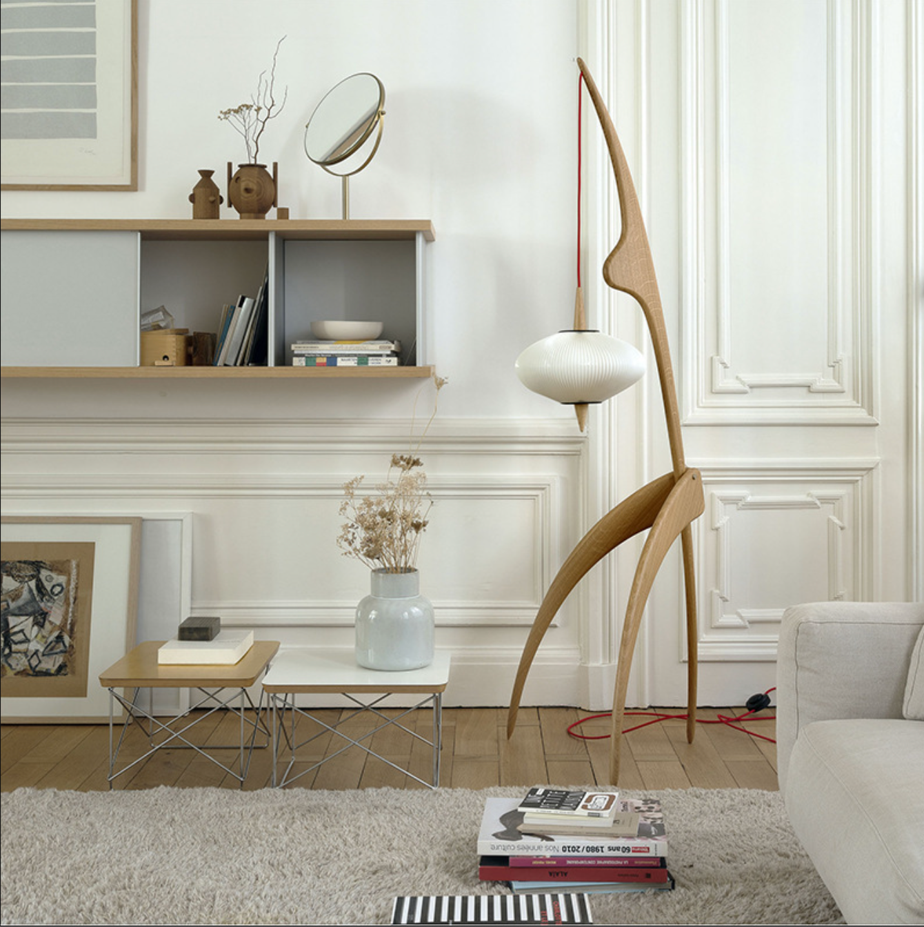 Handmade Bamboo Floor Lamp Tripod Lighting for Living Room