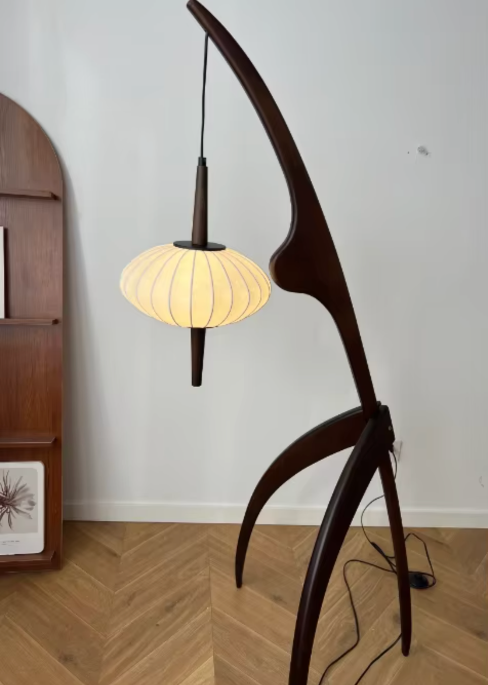 Handmade Bamboo Floor Lamp Tripod Lighting for Living Room
