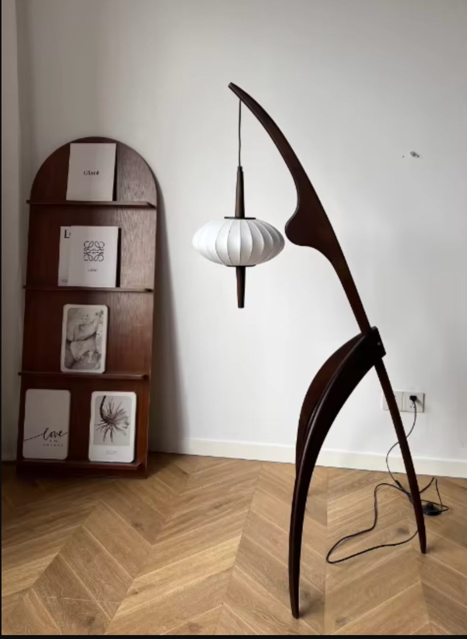 Handmade Bamboo Floor Lamp Tripod Lighting for Living Room