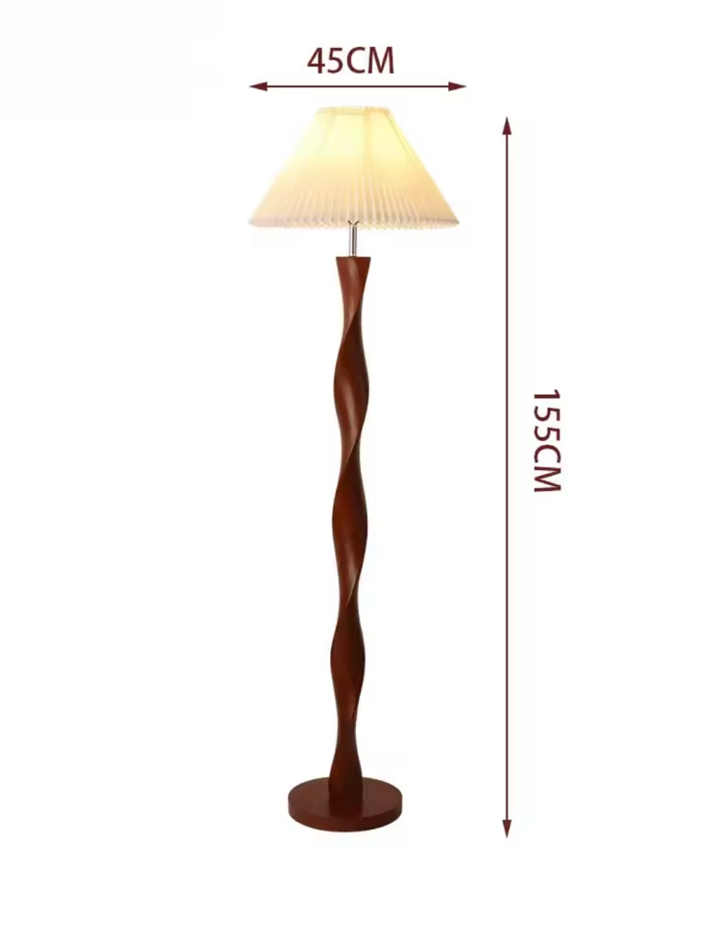 Nordic Wooden Floor Lamp with Fabric Shade for Living Room and Bedroom