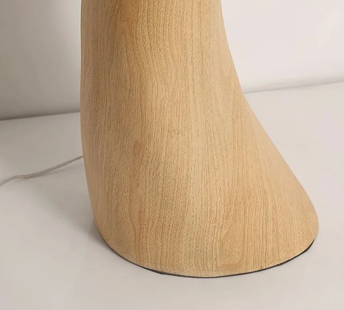 Large Resin Curved Floor Lamp with Pleated Shade Nordic Minimalist